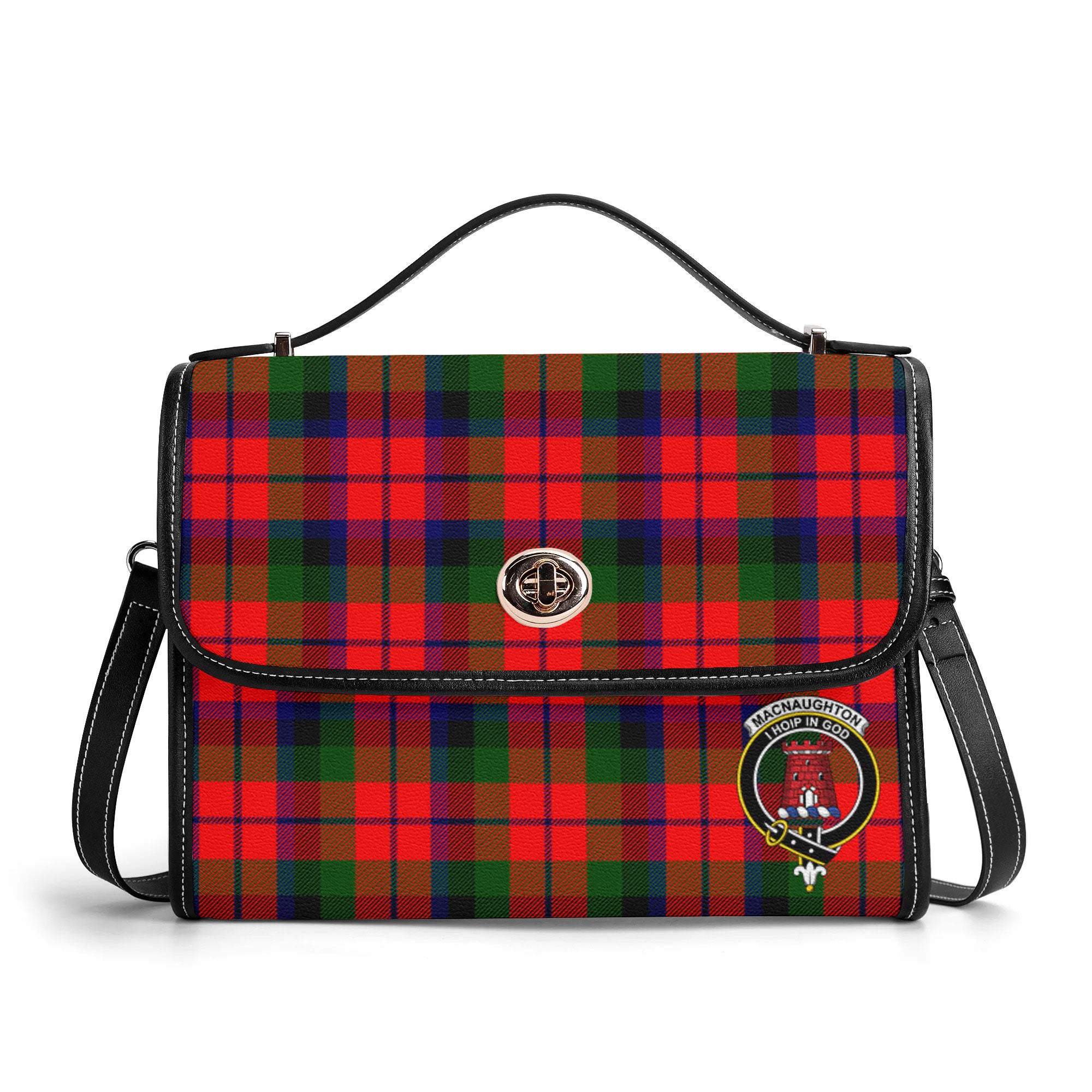 MacNaughton Modern Tartan Crest Satchel Bag