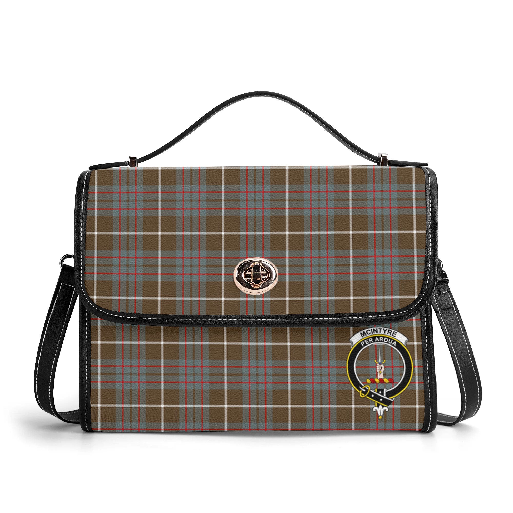 McIntyre Hunting Weathered Tartan Crest Satchel Bag