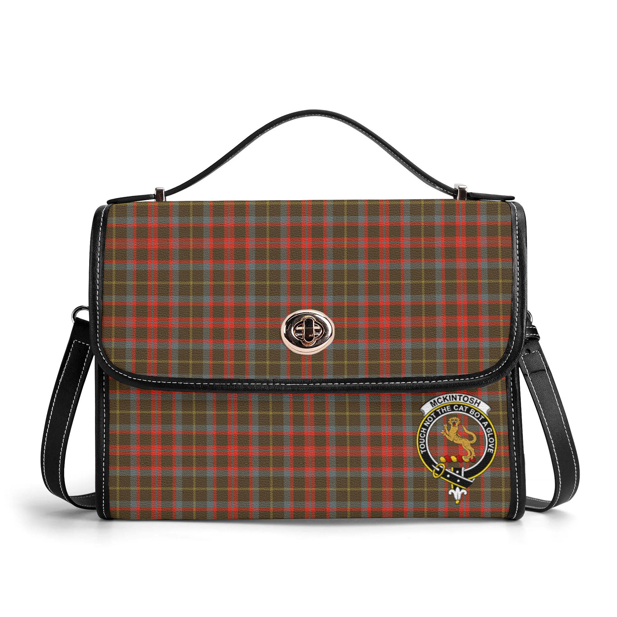 McKintosh Hunting Weathered Tartan Crest Satchel Bag