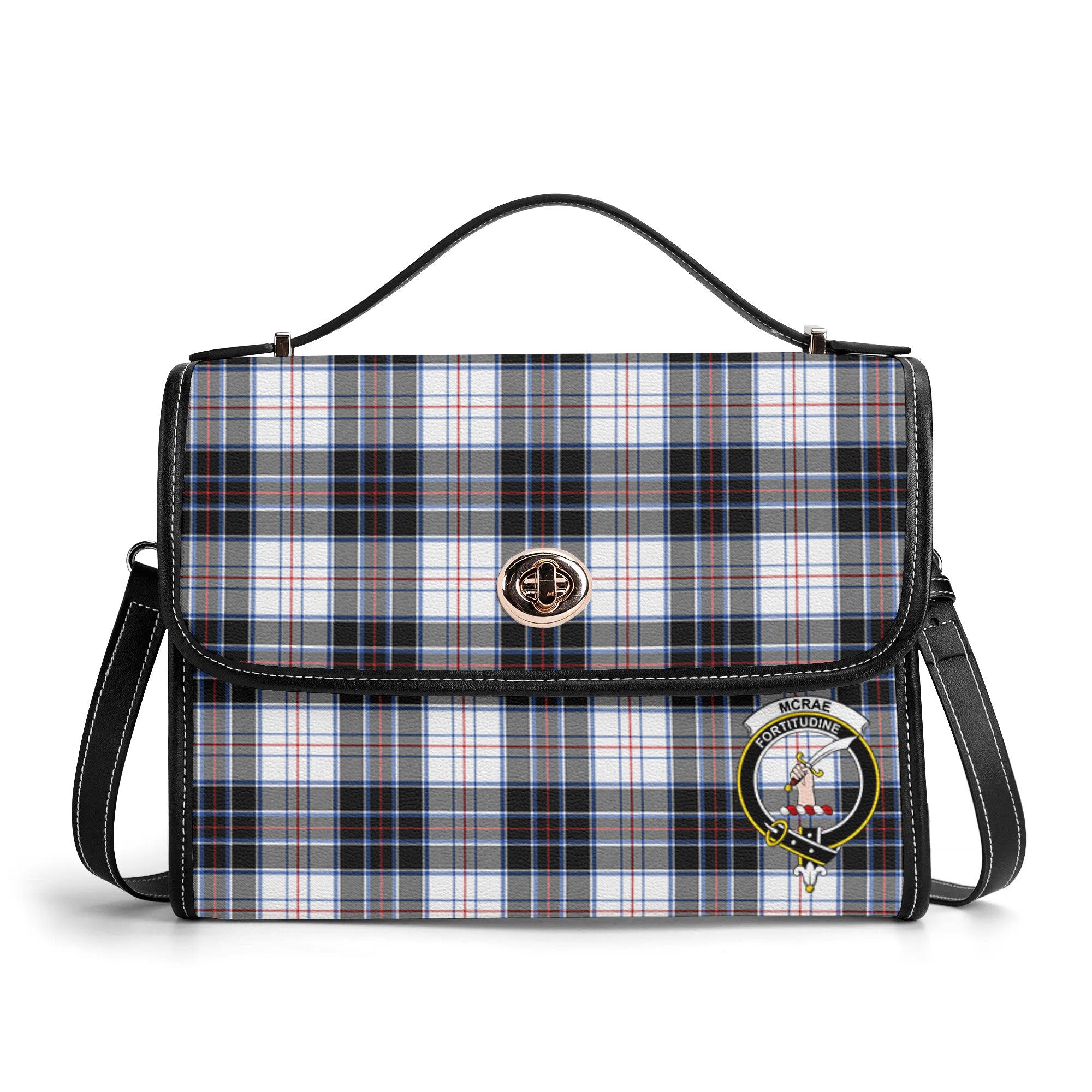 McRae Dress Modern Tartan Crest Satchel Bag