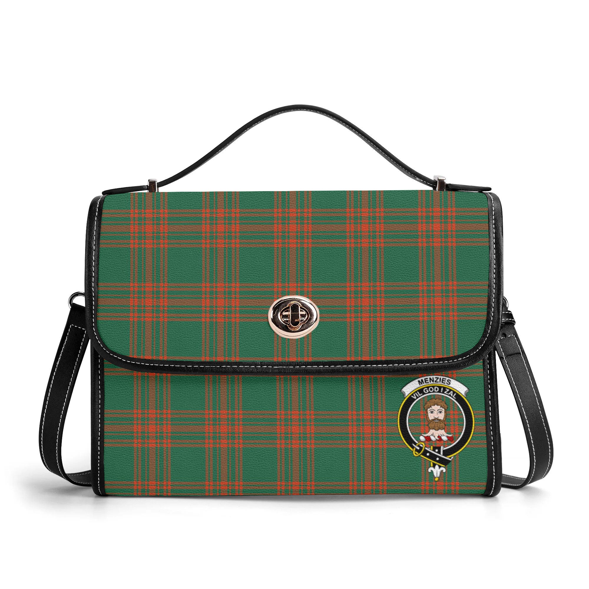 Menzies Green Ancient Tartan Crest Satchel Bag
