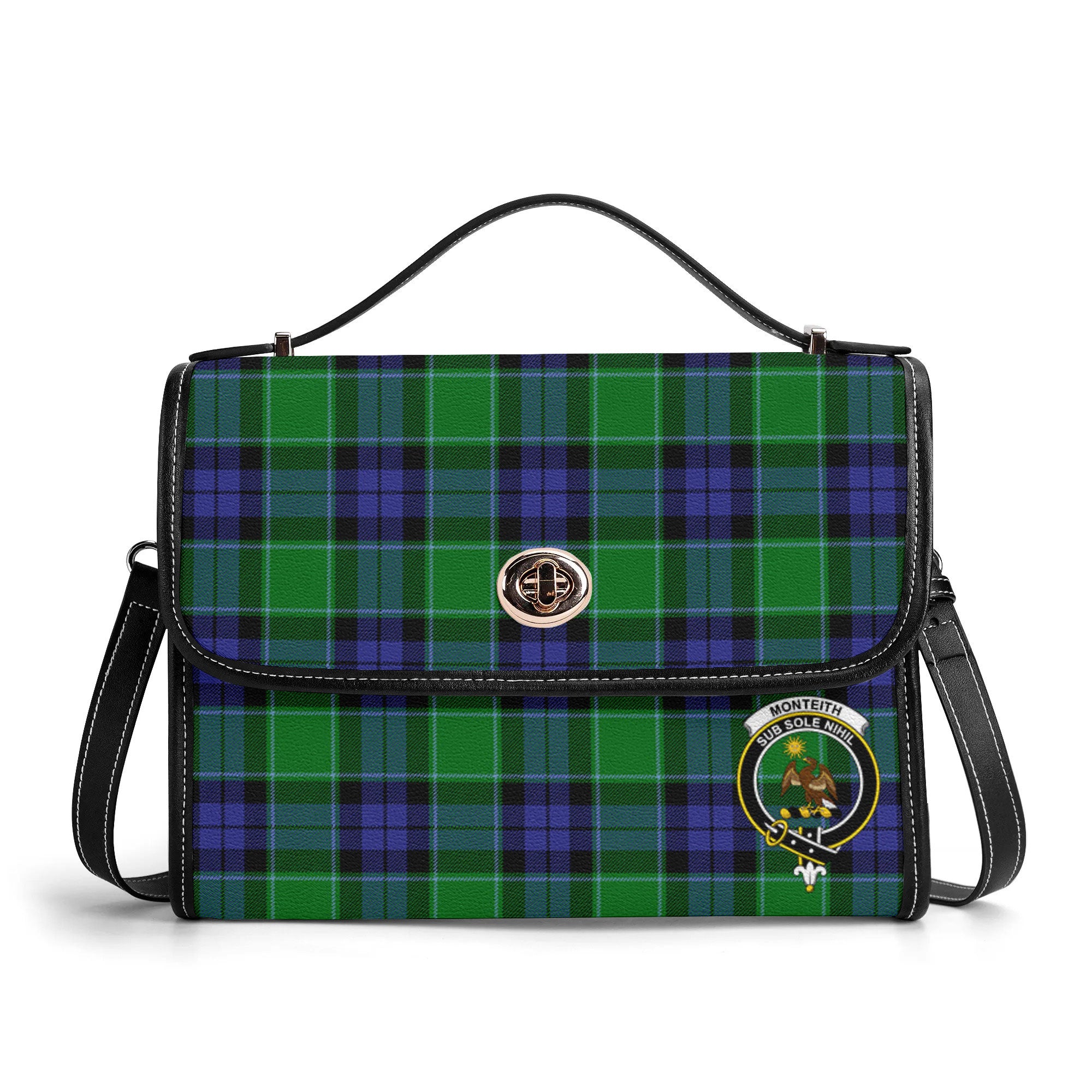 Monteith Tartan Crest Satchel Bag