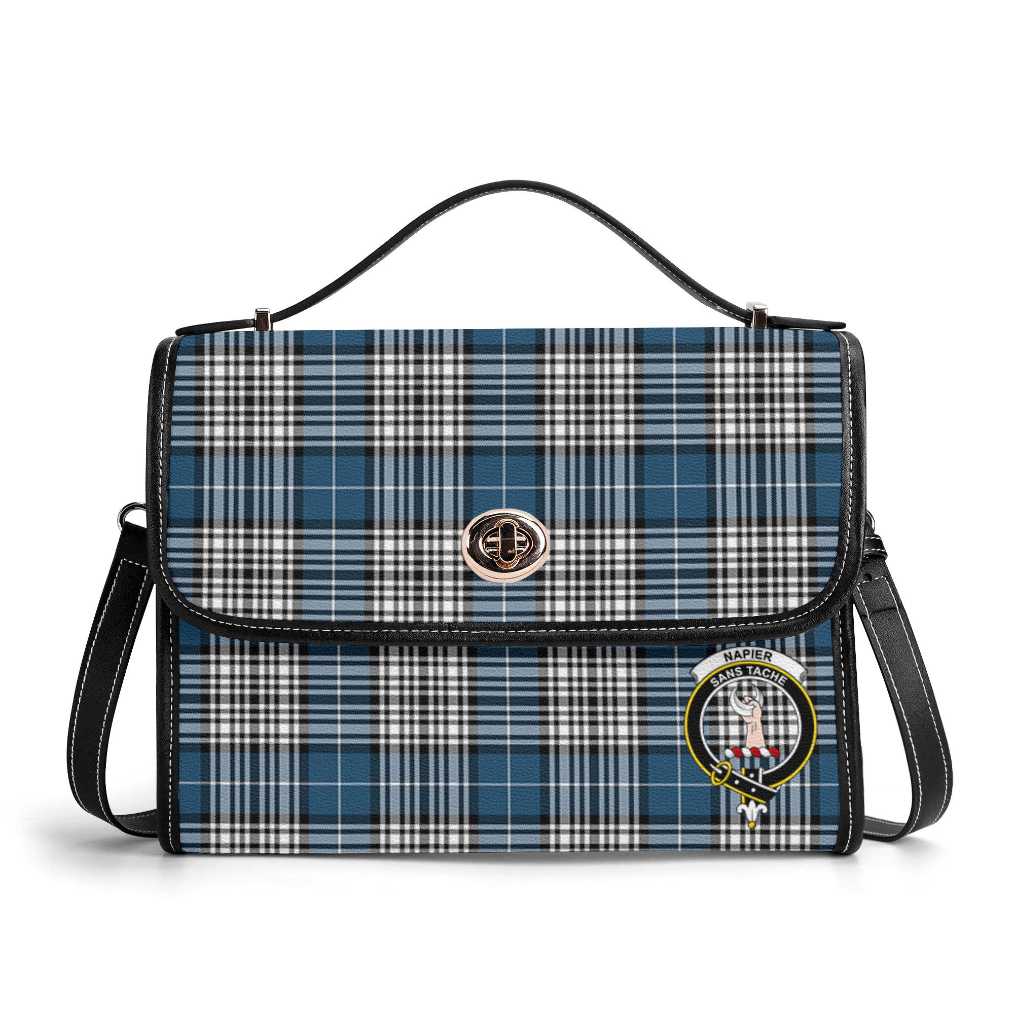 Napier Modern Tartan Crest Satchel Bag