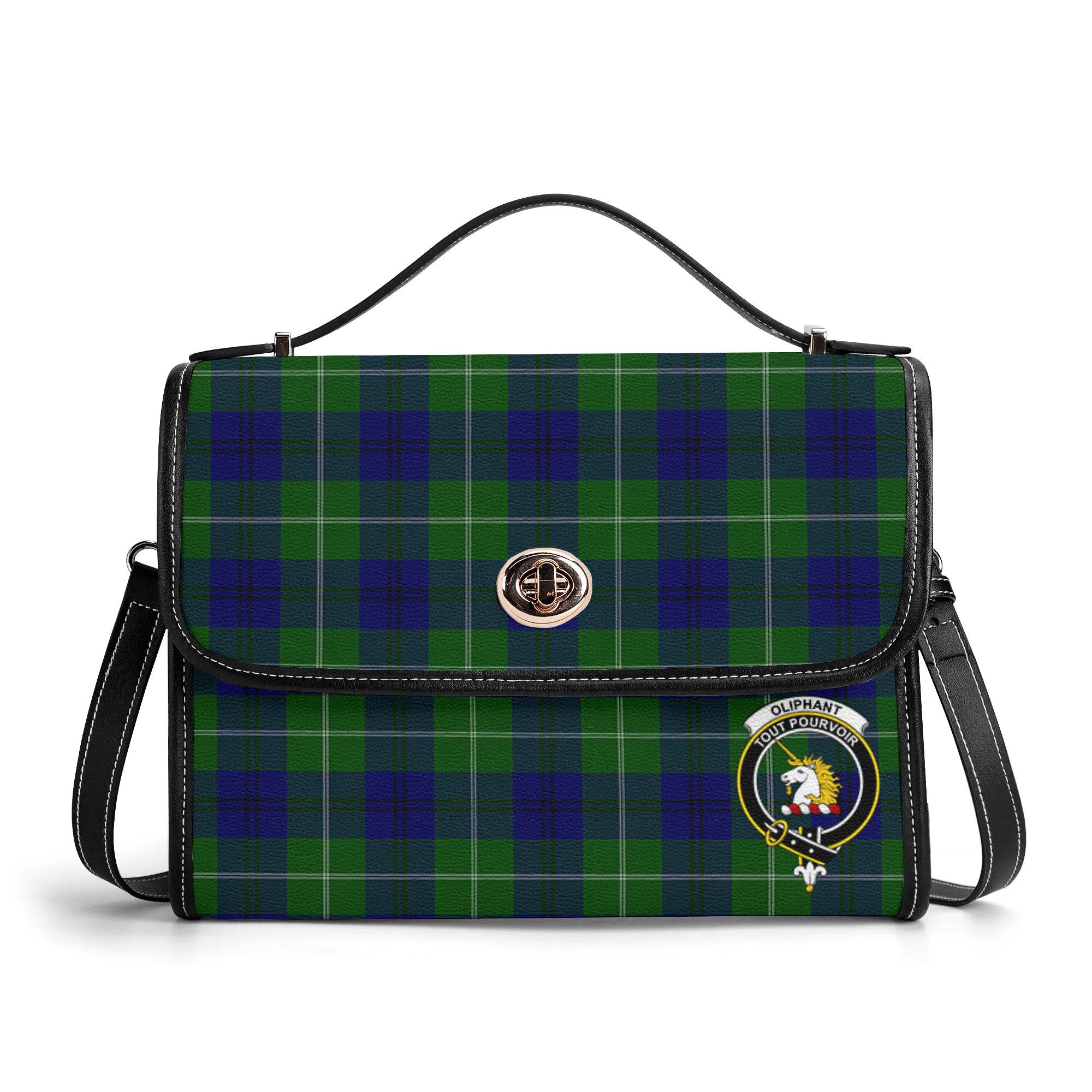 Oliphant Modern Tartan Crest Satchel Bag