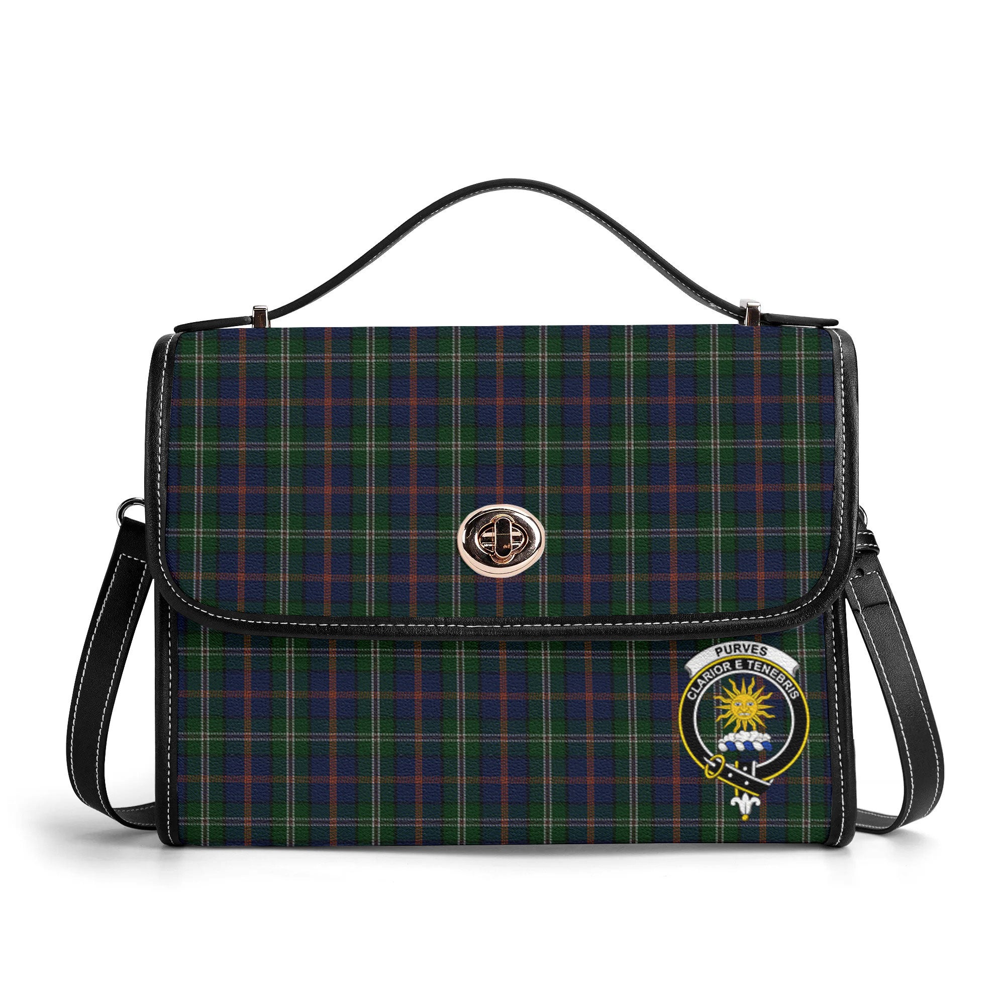 Purves Tartan Crest Satchel Bag