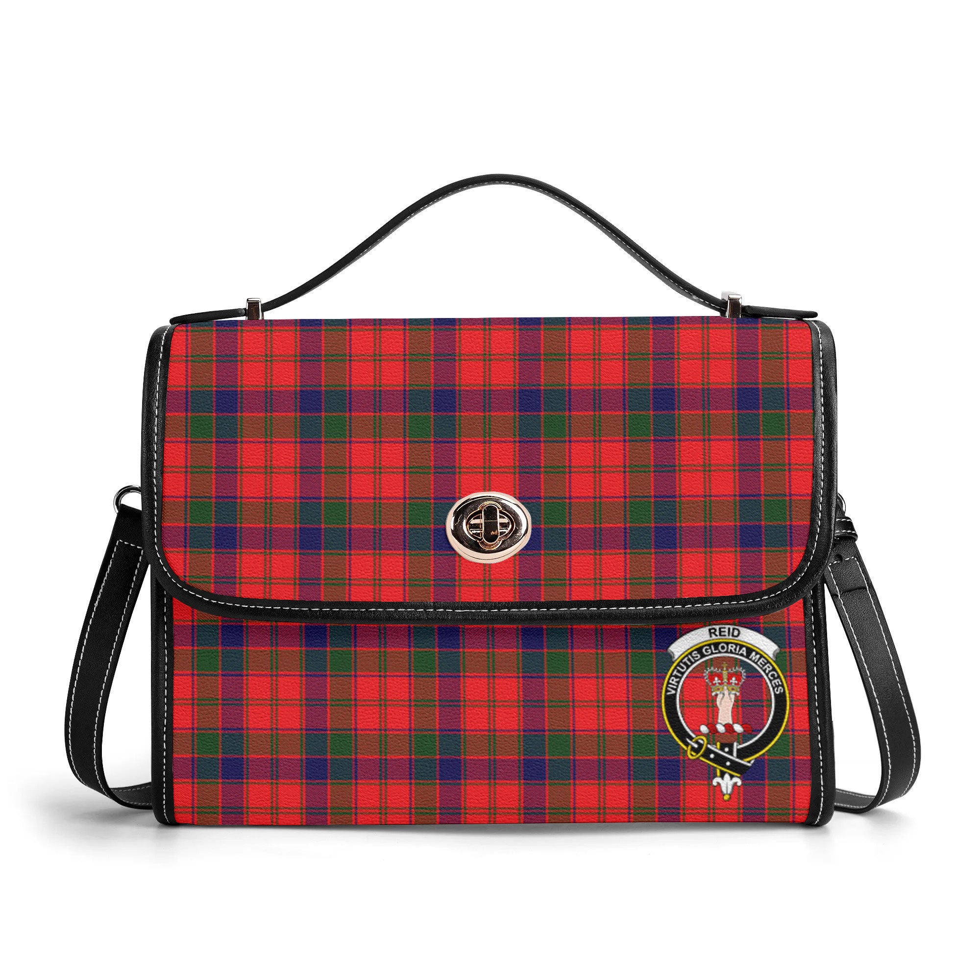 Reid Modern Tartan Crest Satchel Bag