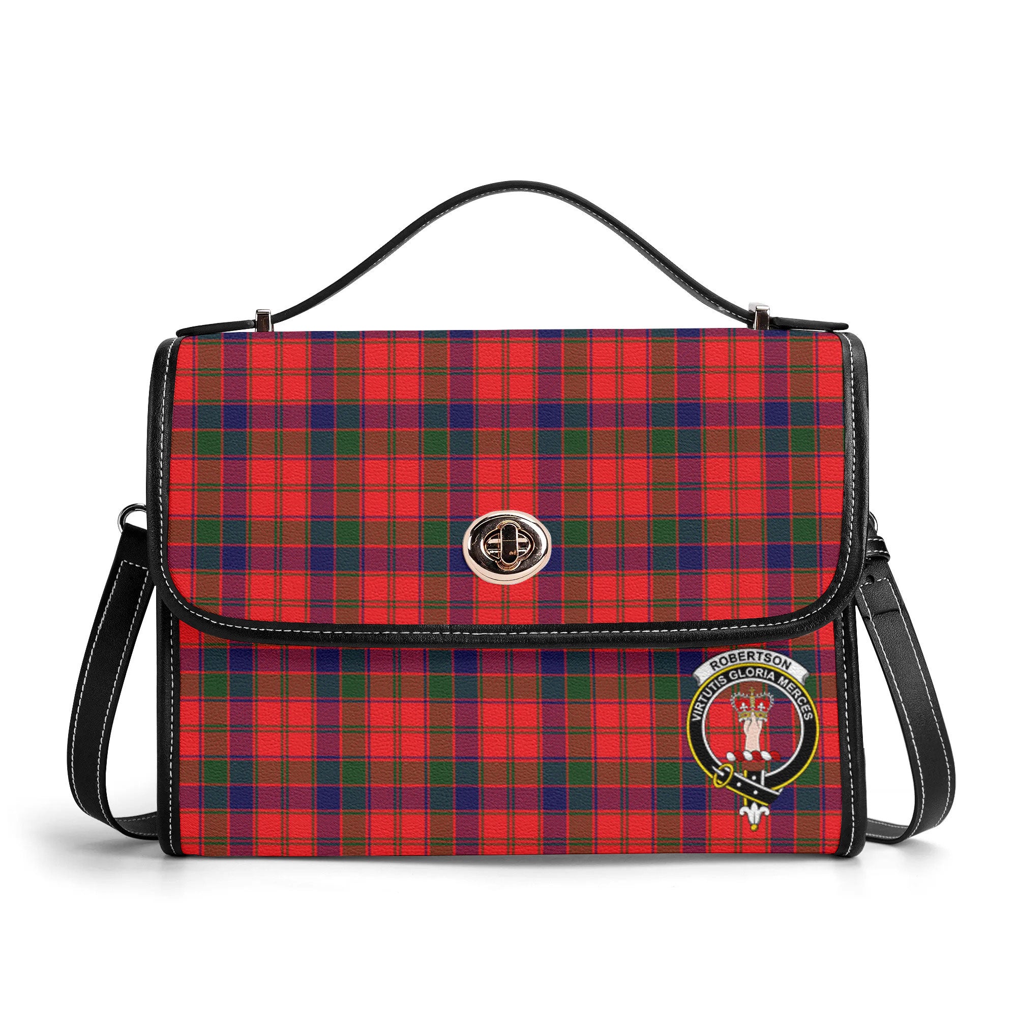 Robertson Modern Tartan Crest Satchel Bag