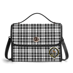 Scott Black & White Modern Tartan Crest Satchel Bag