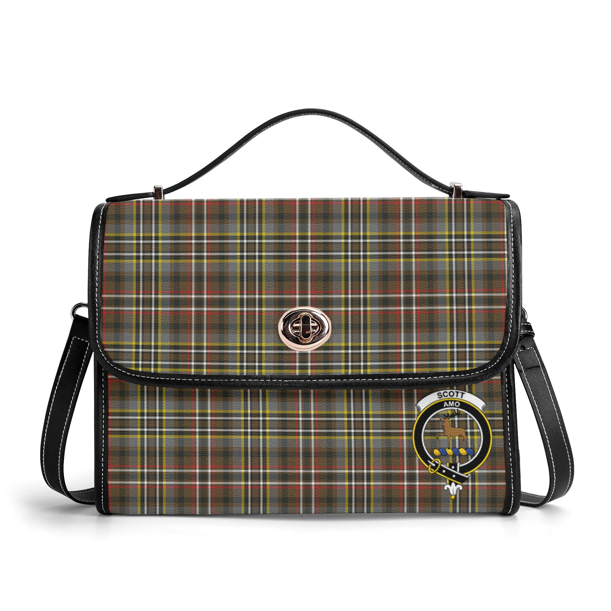Scott Green Weathered Tartan Crest Satchel Bag