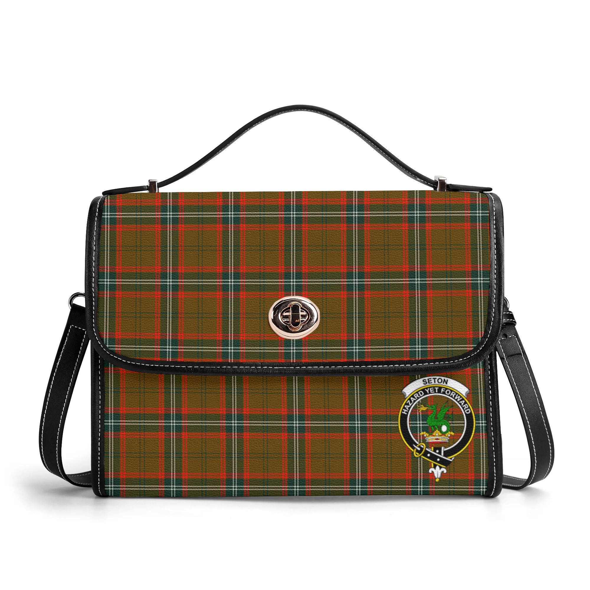 Seton Hunting Modern Tartan Crest Satchel Bag