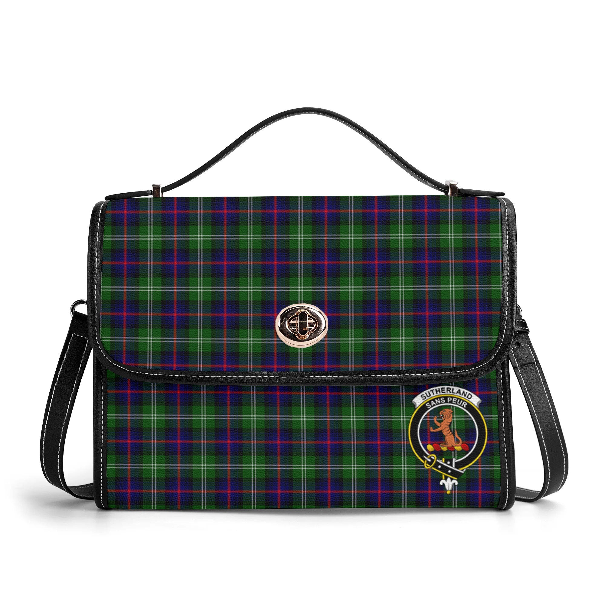 Sutherland Modern Tartan Crest Satchel Bag