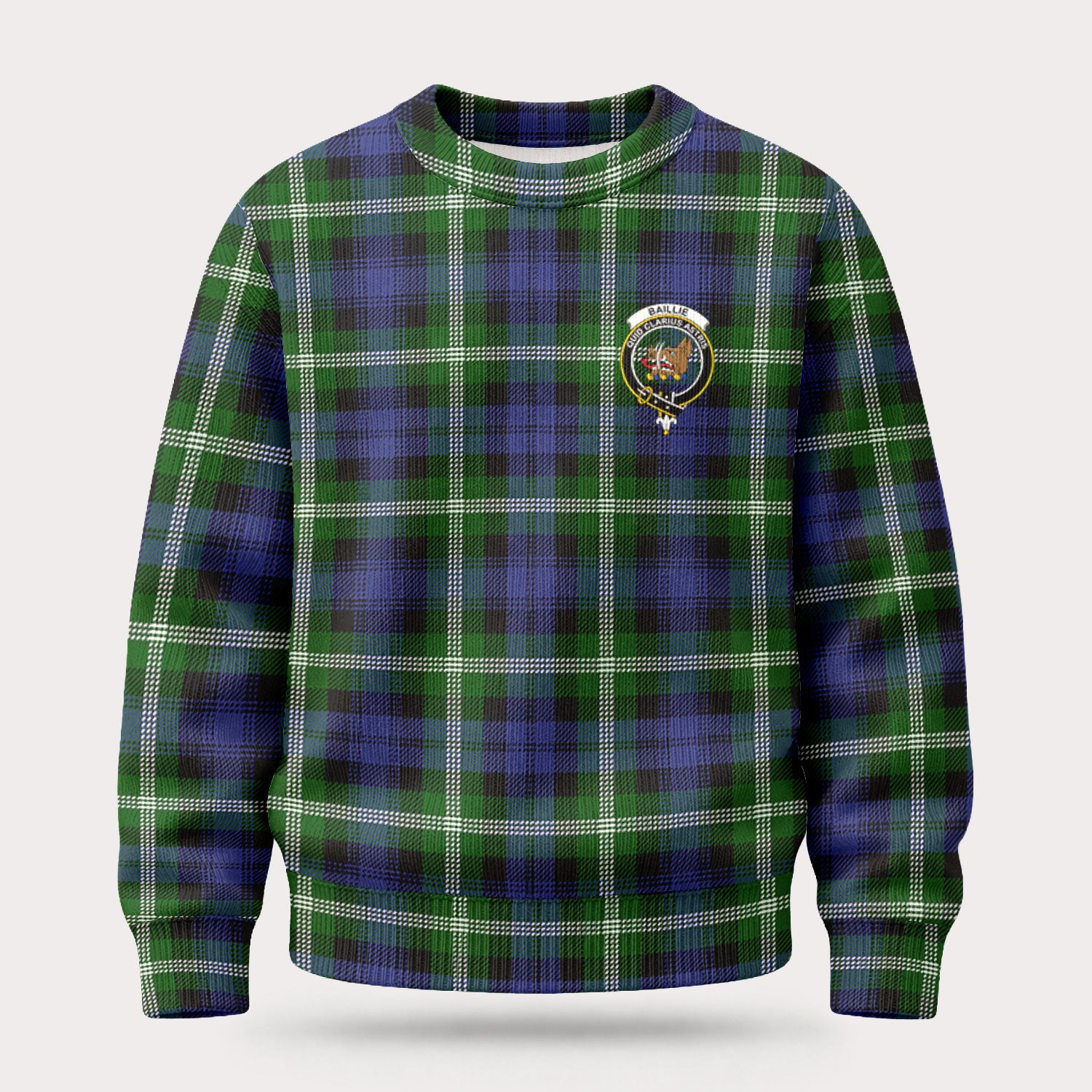 Baillie Modern Tartan Crest Sweater
