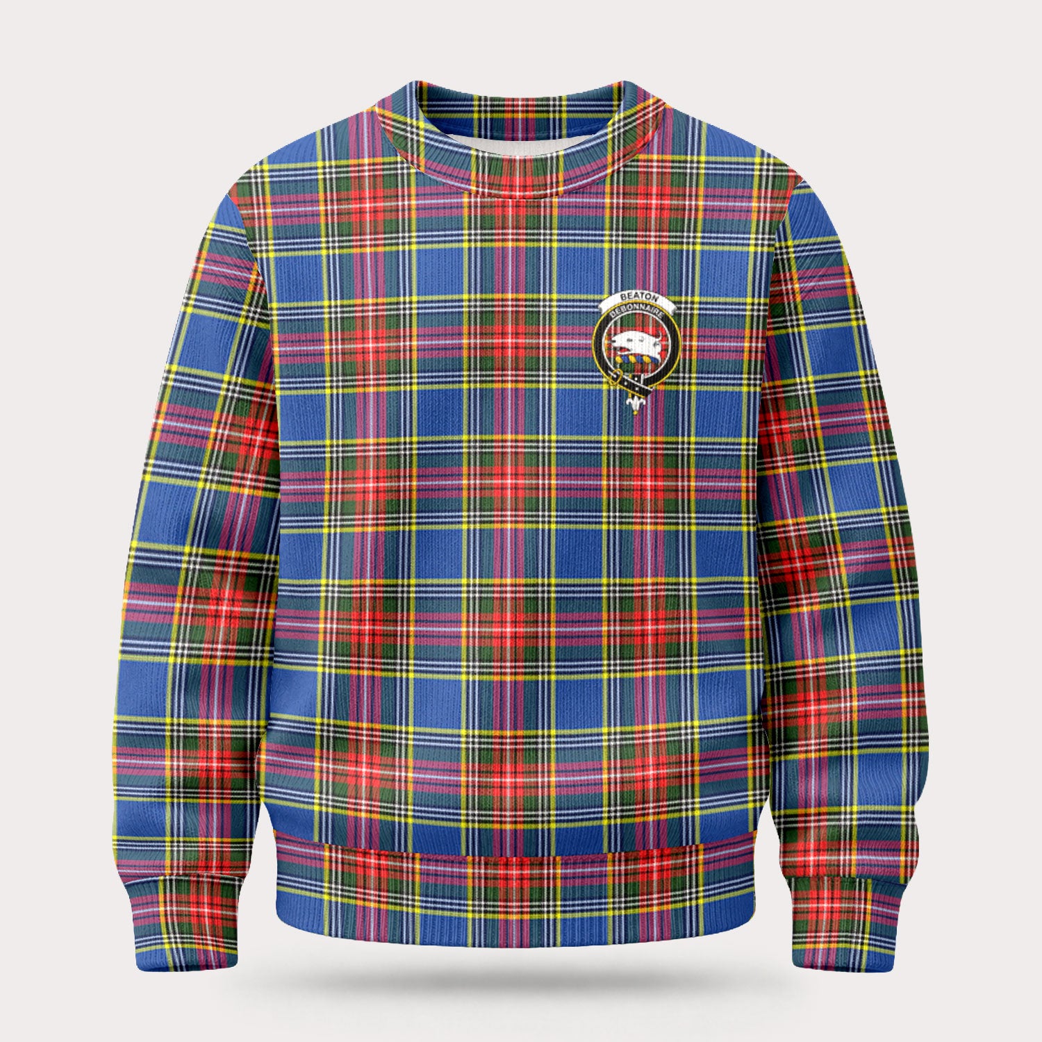Beaton Modern Tartan Crest Sweater