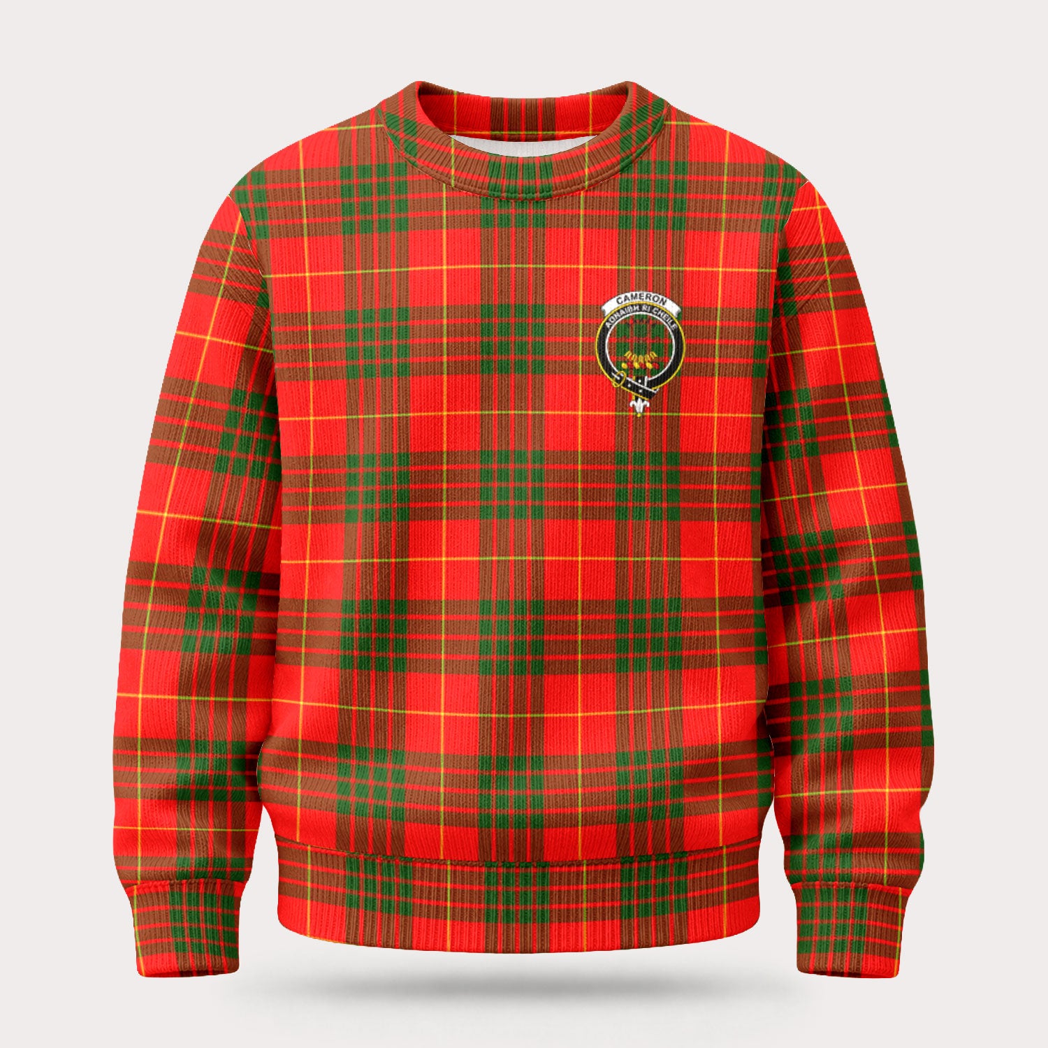 Cameron Modern Tartan Crest Sweater