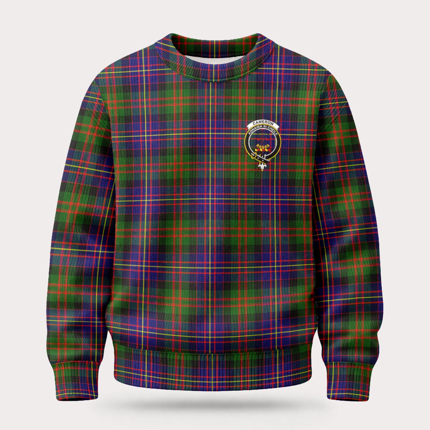 Cameron of Erracht Modern Tartan Crest Sweater