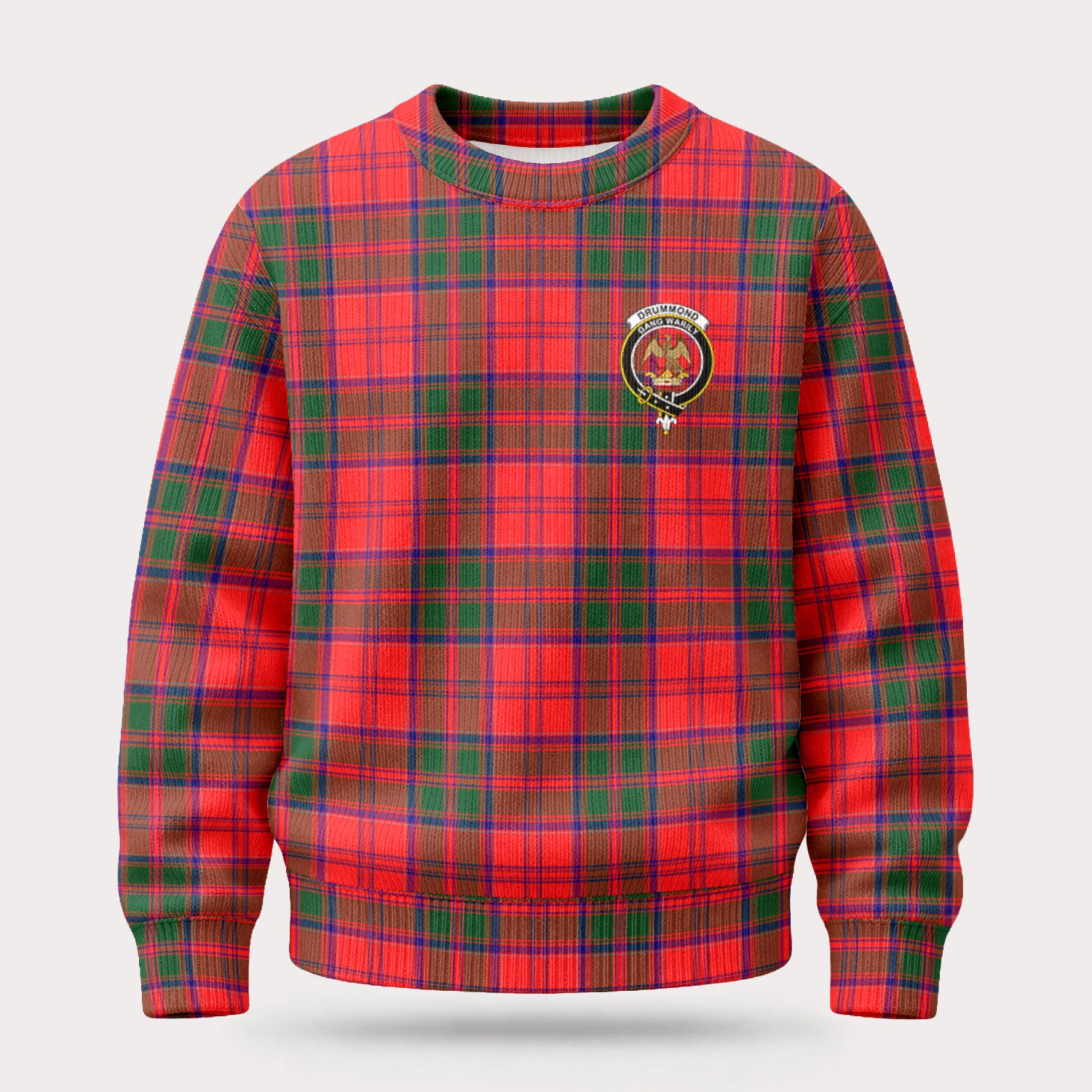 Drummond Modern Tartan Crest Sweater