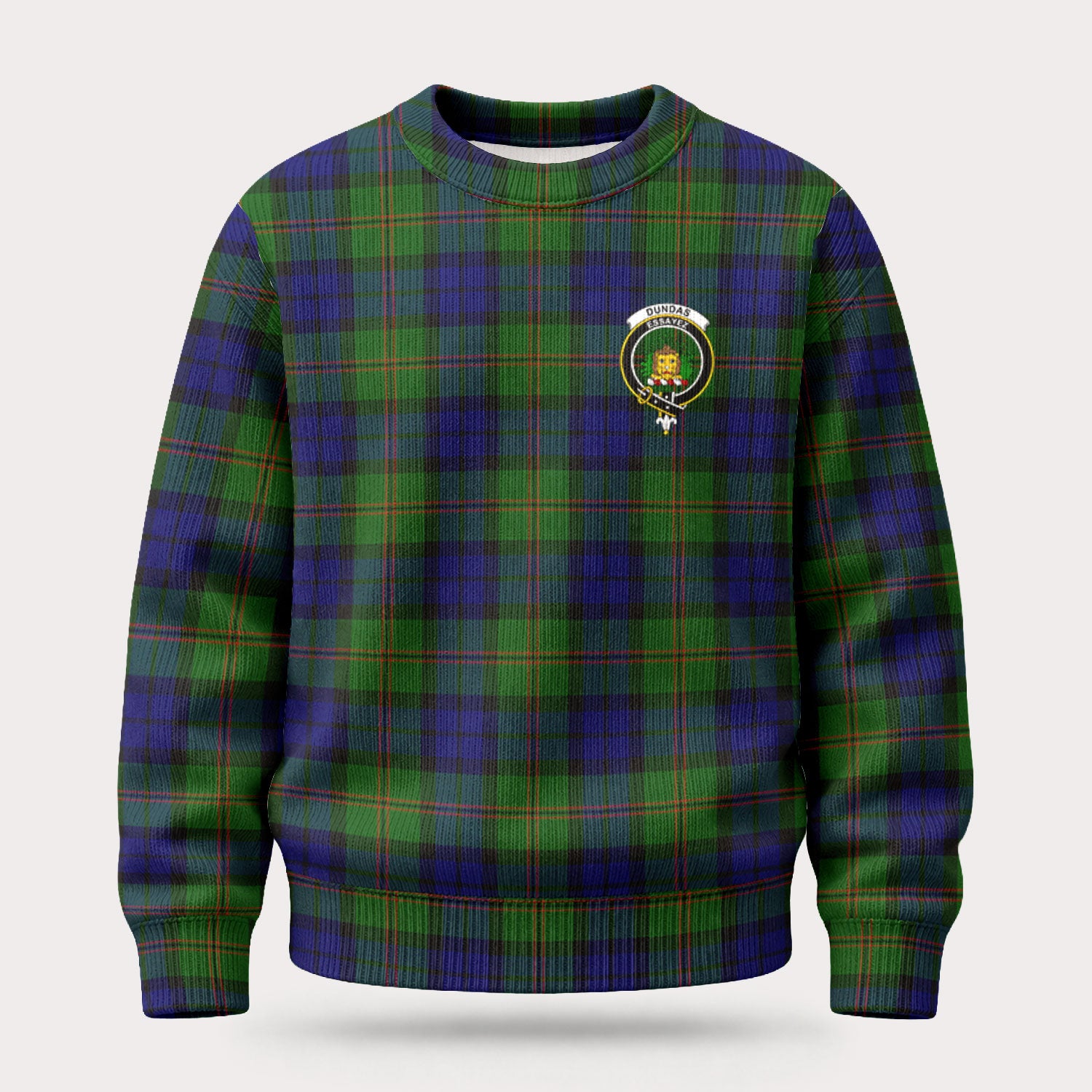 Dundas Modern Tartan Crest Sweater