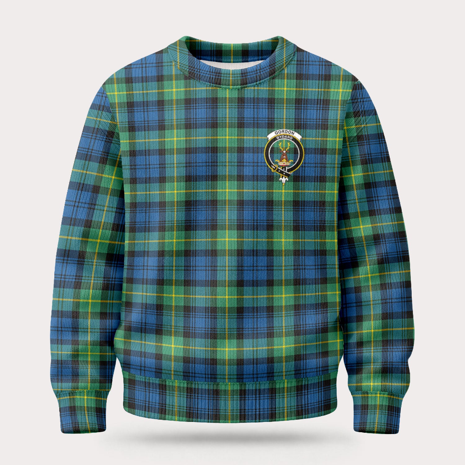 Gordon Ancient Tartan Crest Sweater
