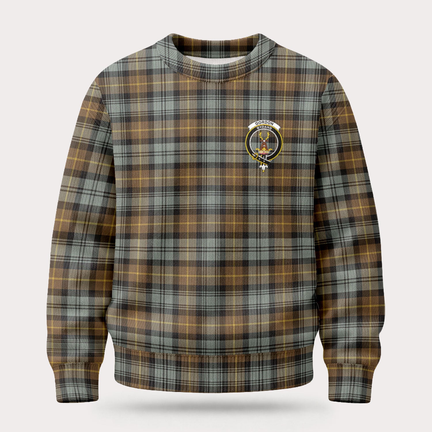 Gordon Weathered Tartan Crest Sweater