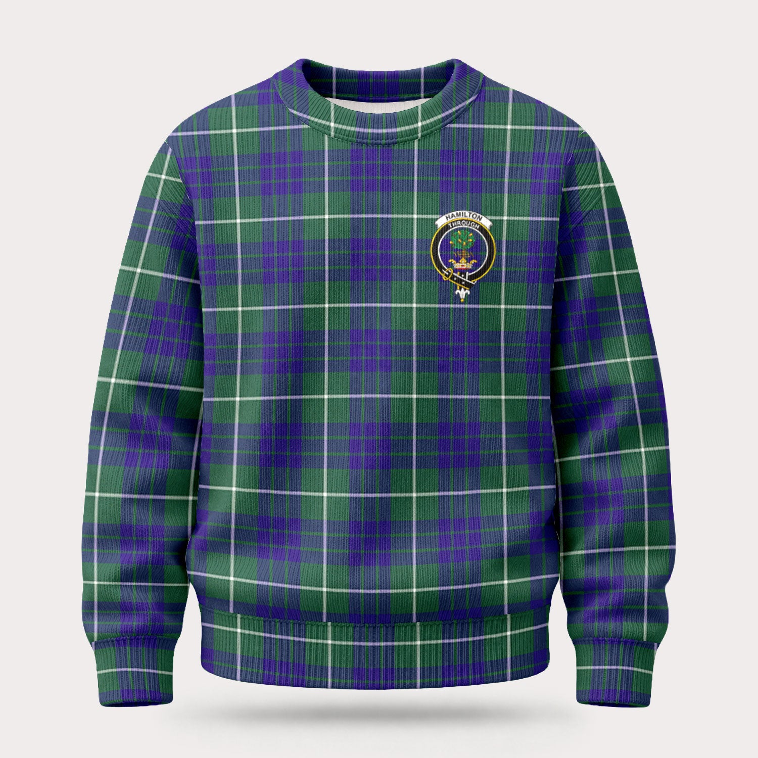 Hamilton Hunting Modern Tartan Crest Sweater