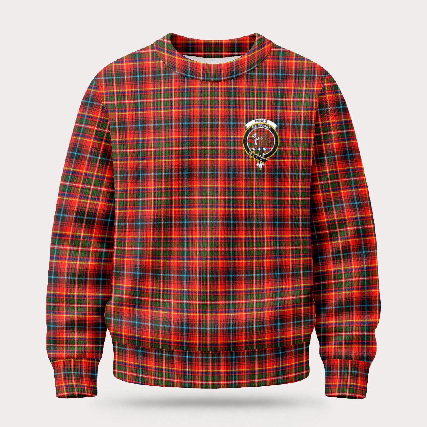 Innes Modern Tartan Crest Sweater