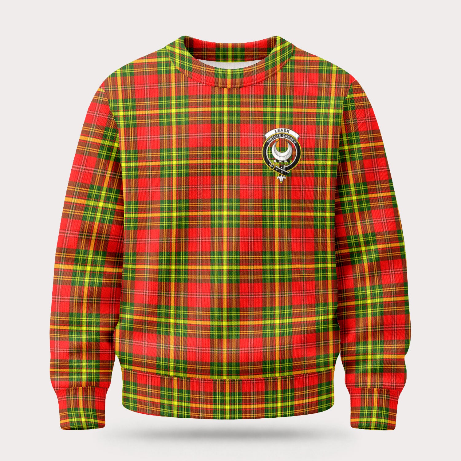 Leask Tartan Crest Sweater