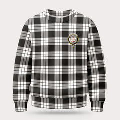 MacFarlane Black - White Tartan Crest Sweater