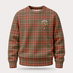 MacKintosh Hunting Weathered Tartan Crest Sweater