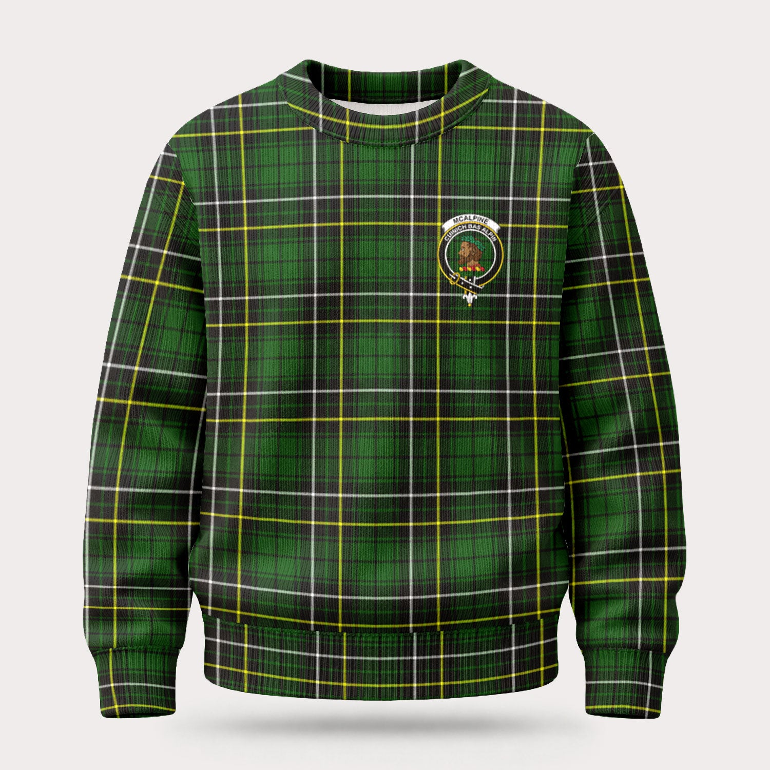 McAlpine Modern Tartan Crest Sweater