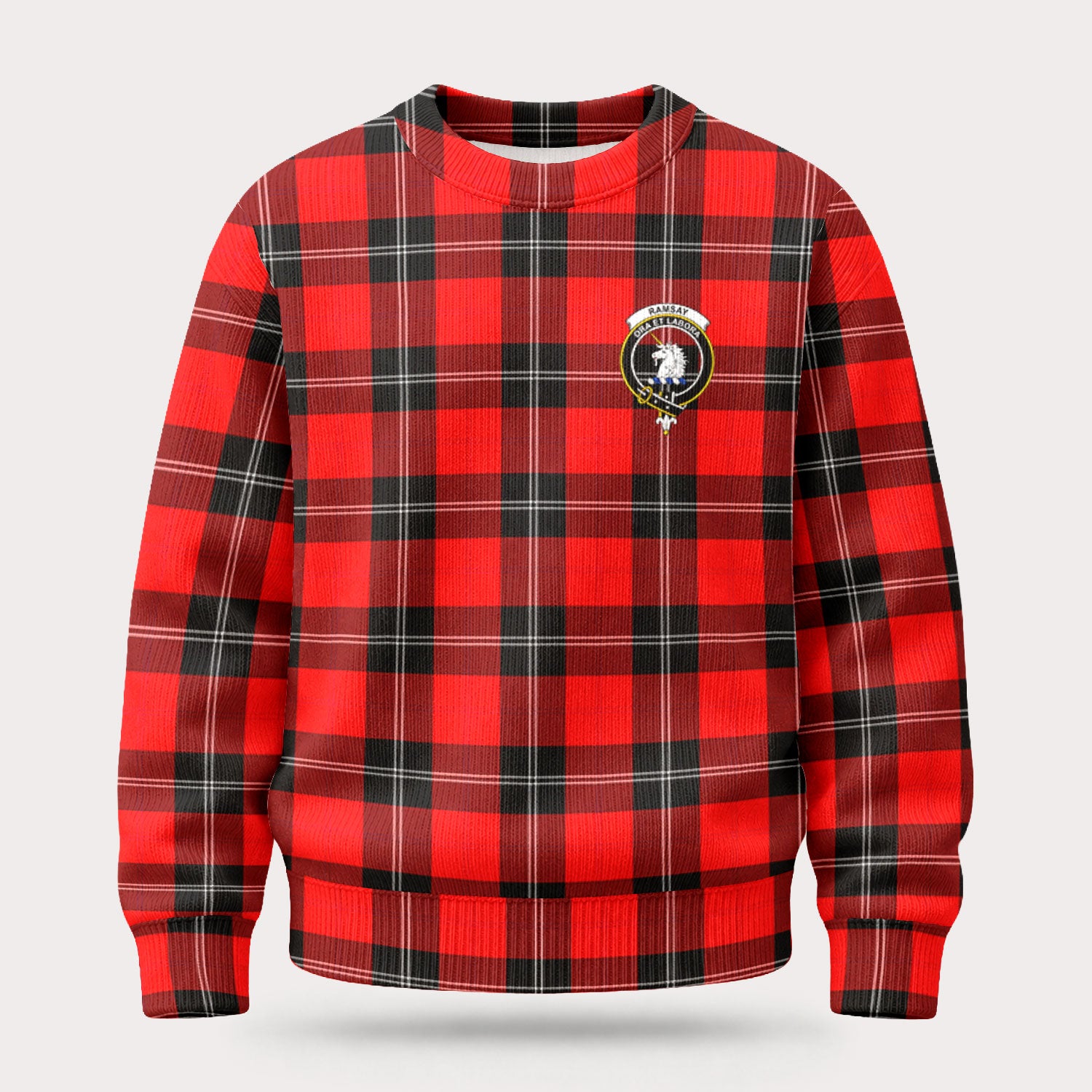 Ramsay Modern Tartan Crest Sweater