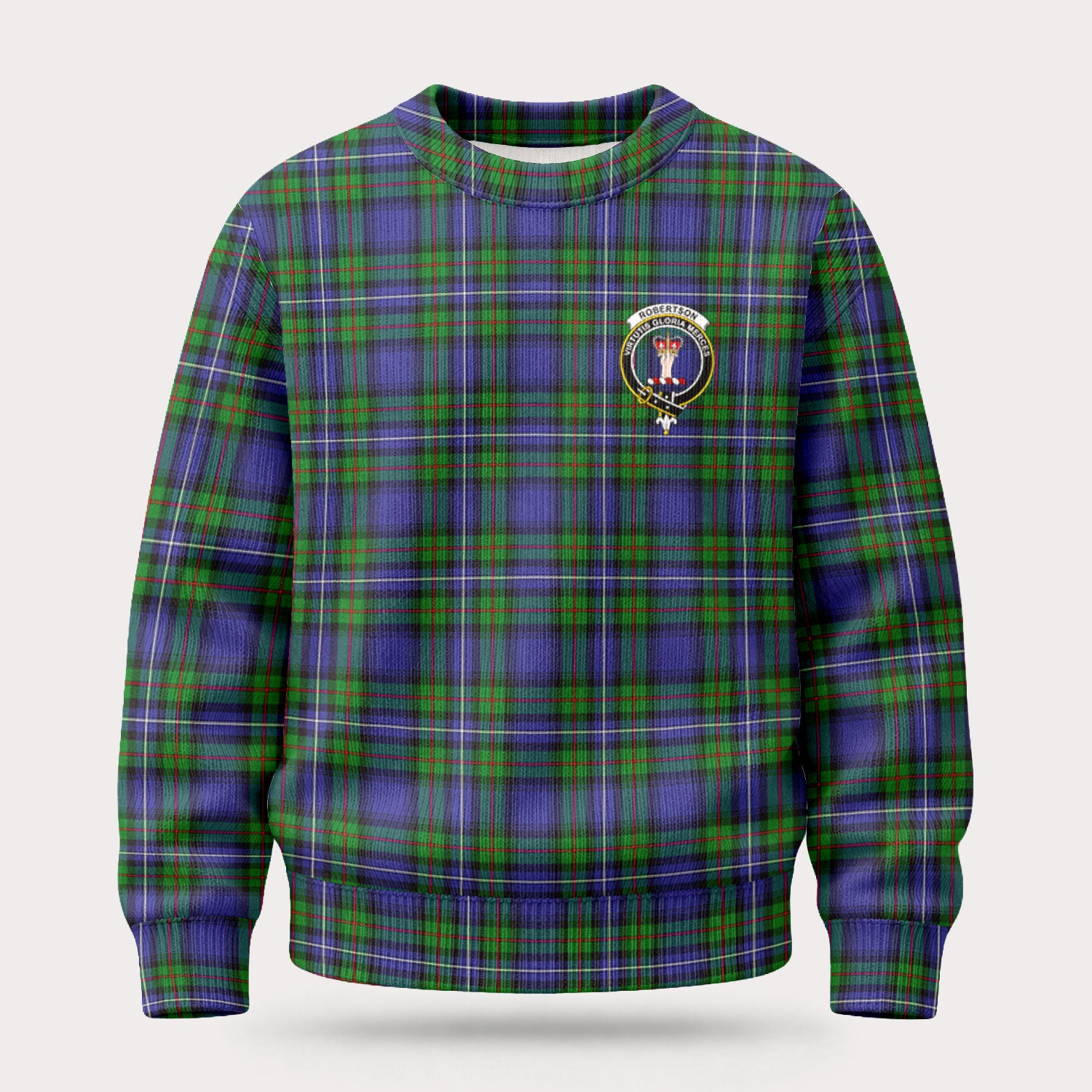 Robertson Hunting Modern Tartan Crest Sweater