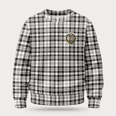 Scott Black & White Modern Tartan Crest Sweater