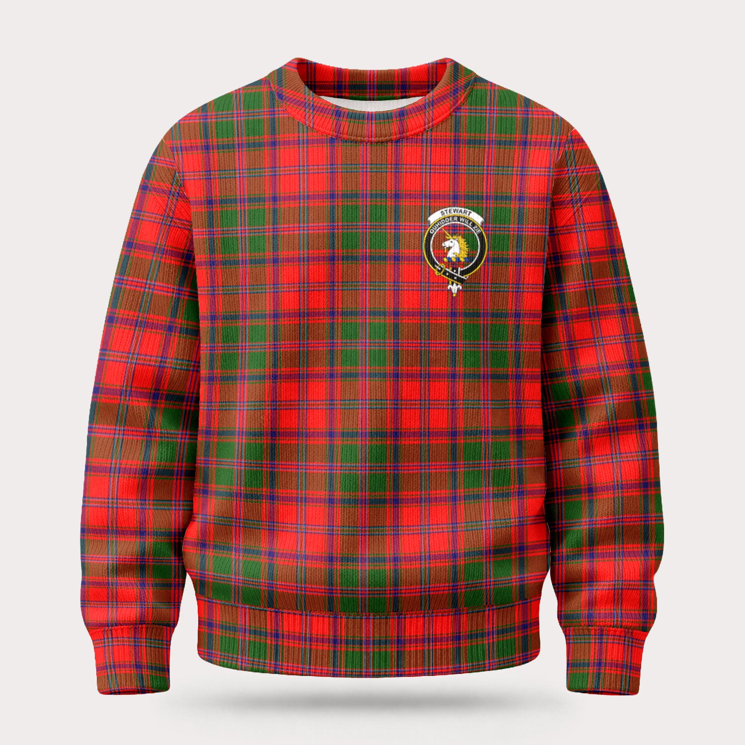 Stewart of Appin Modern Tartan Crest Sweater