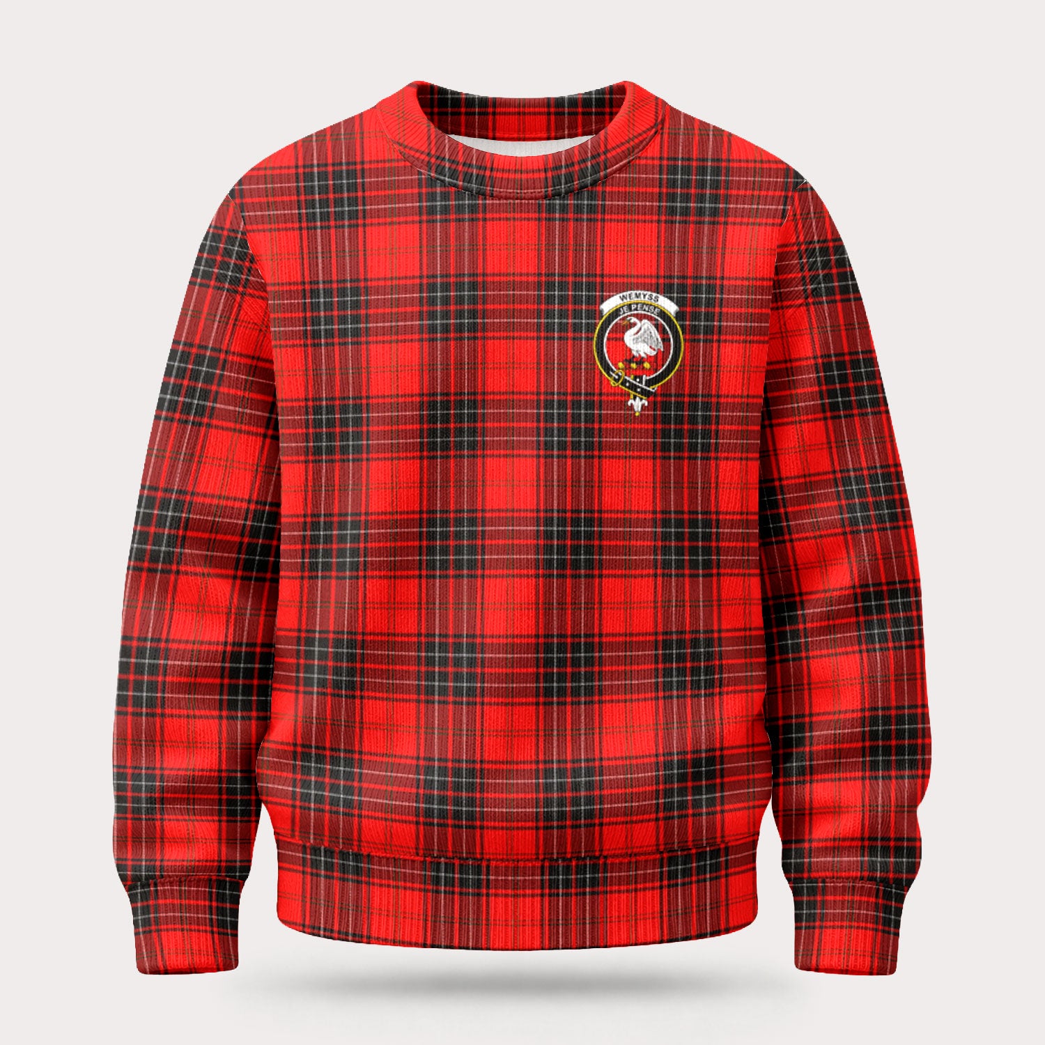 Wemyss Modern Tartan Crest Sweater