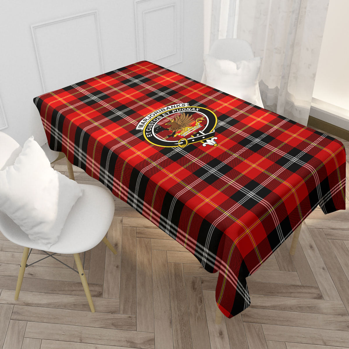 Marjoribanks Tartan Crest Tablecloth