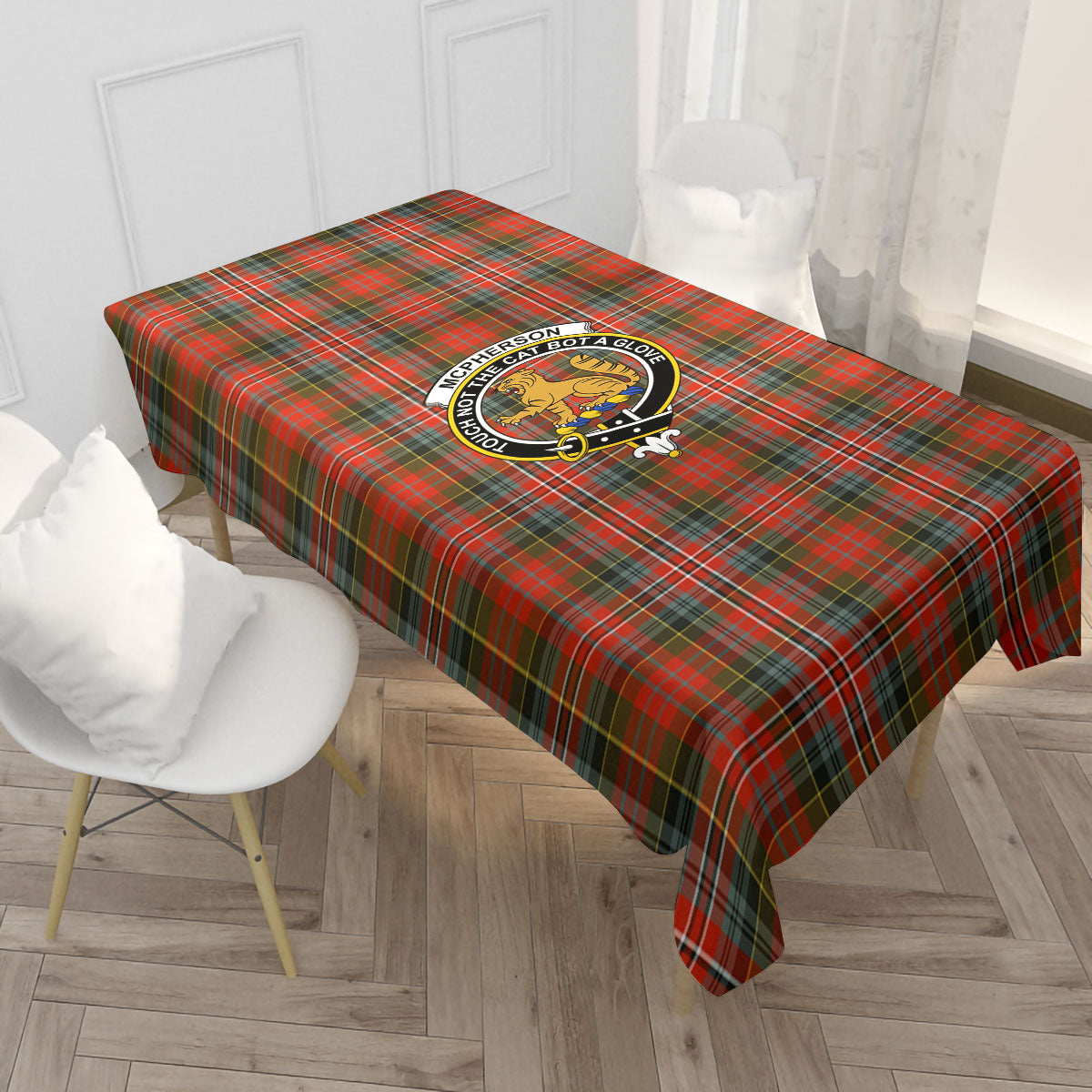 McPherson Weathered Tartan Crest Tablecloth