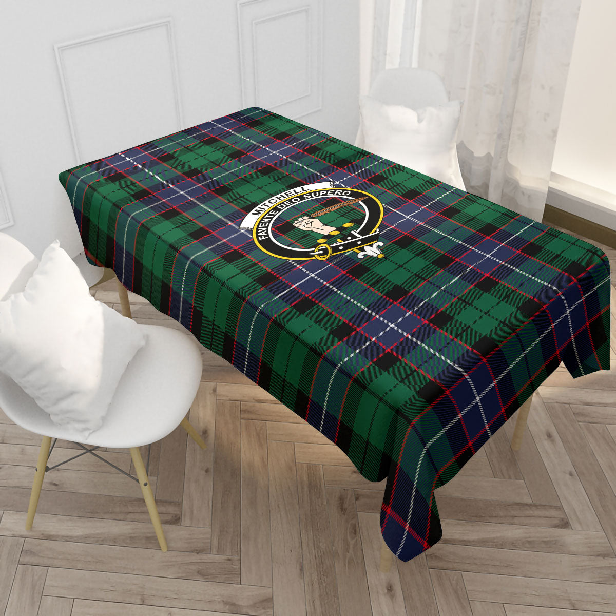 Mitchell Modern Tartan Crest Tablecloth