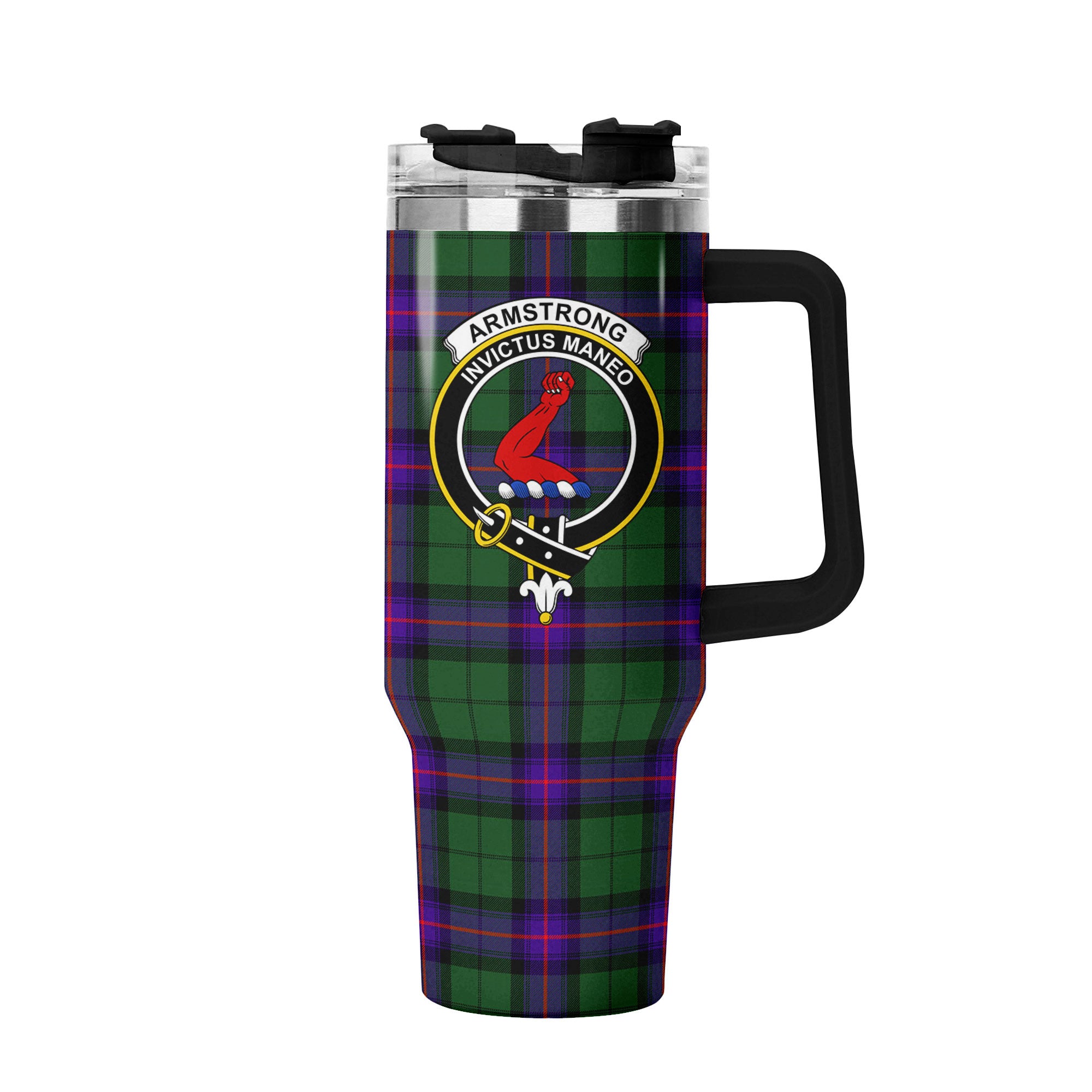Armstrong Modern Tartan Crest 40 oz Insulated Tumbler with Handle