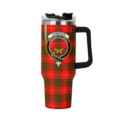 Cameron Modern Tartan Crest 40 oz Insulated Tumbler with Handle