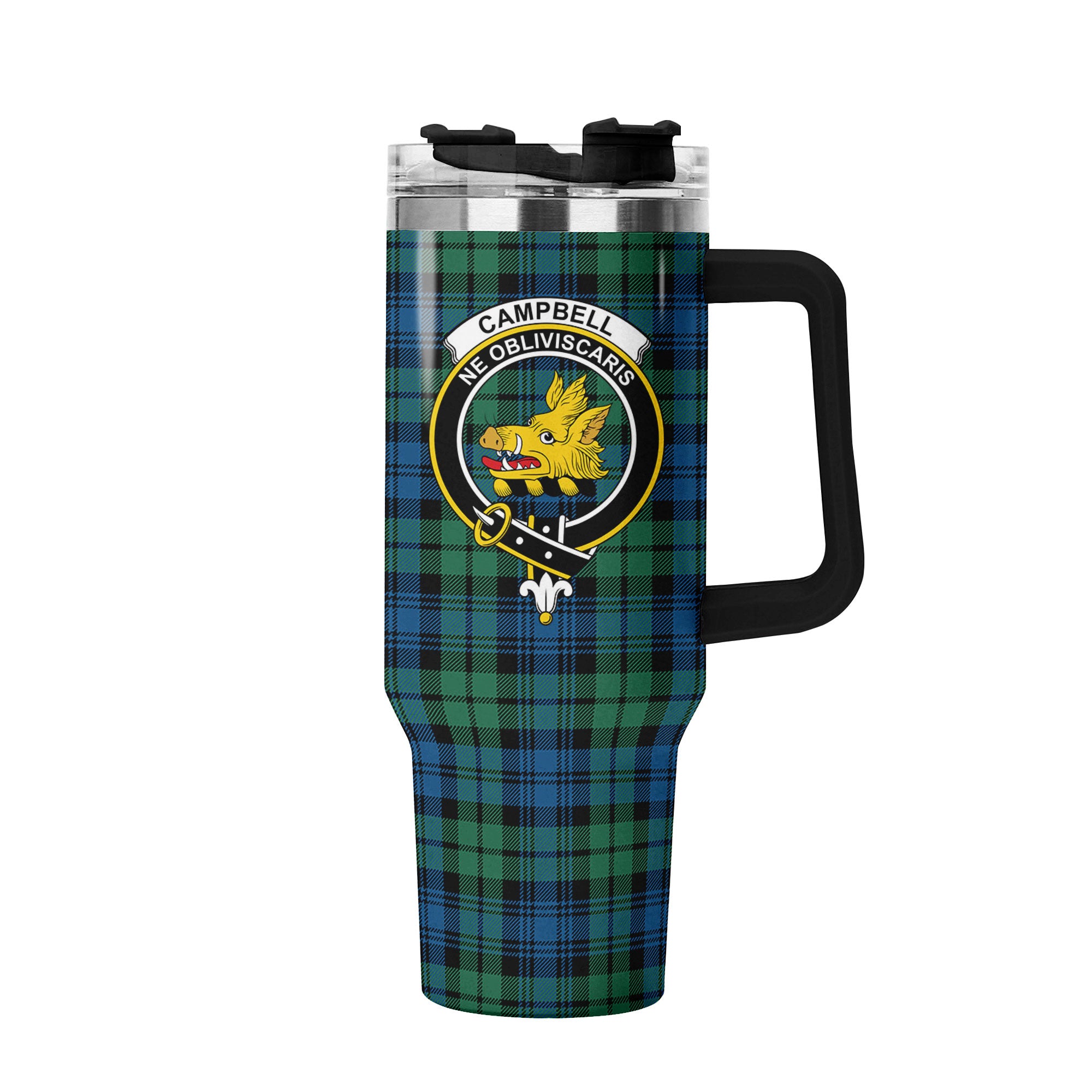 Campbell Ancient 02 Tartan Crest 40 oz Insulated Tumbler with Handle