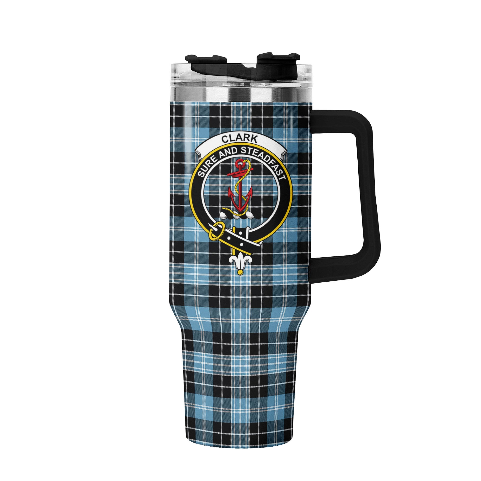 Clark Ancient Tartan Crest 40 oz Insulated Tumbler with Handle