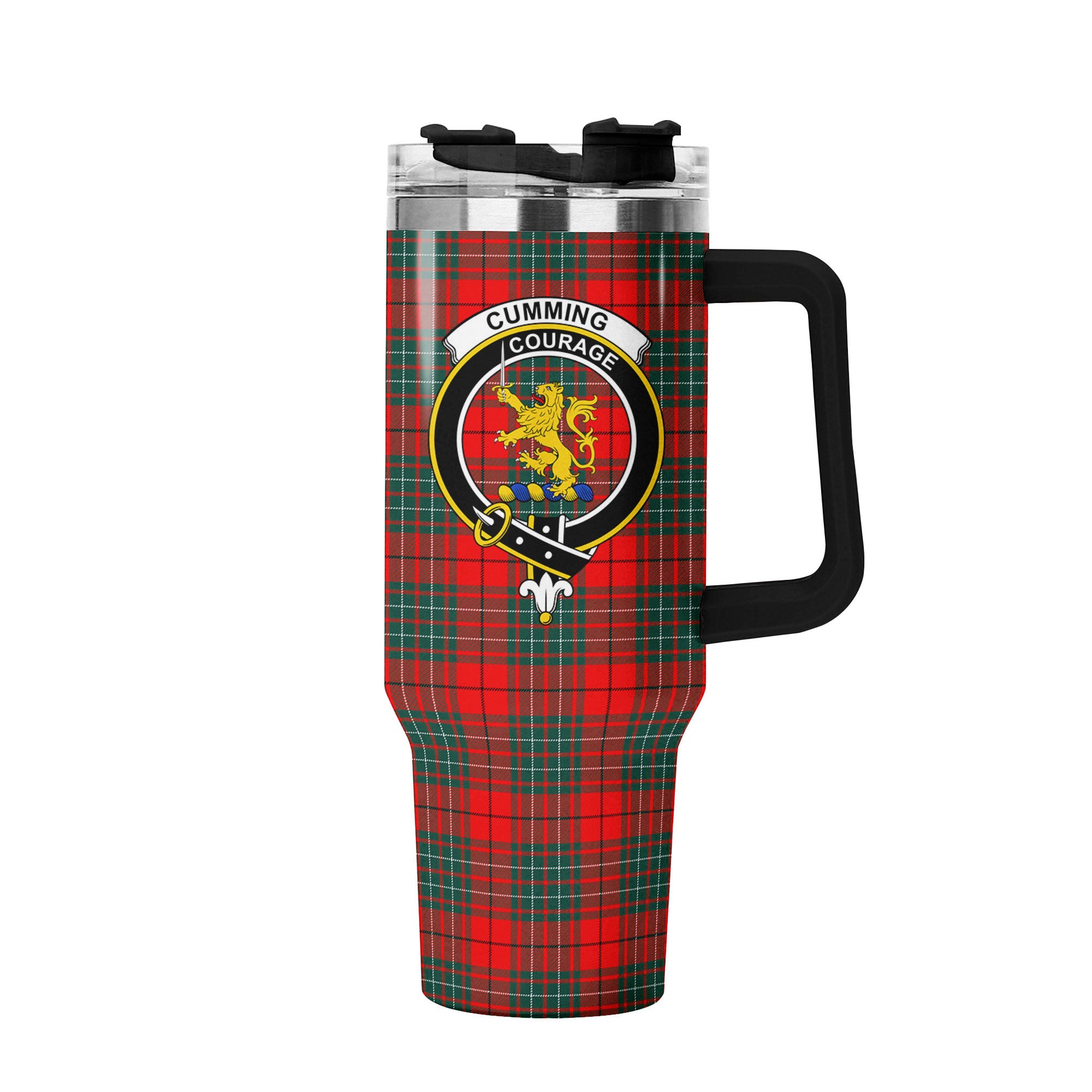 Cumming Modern Tartan Crest 40 oz Insulated Tumbler with Handle