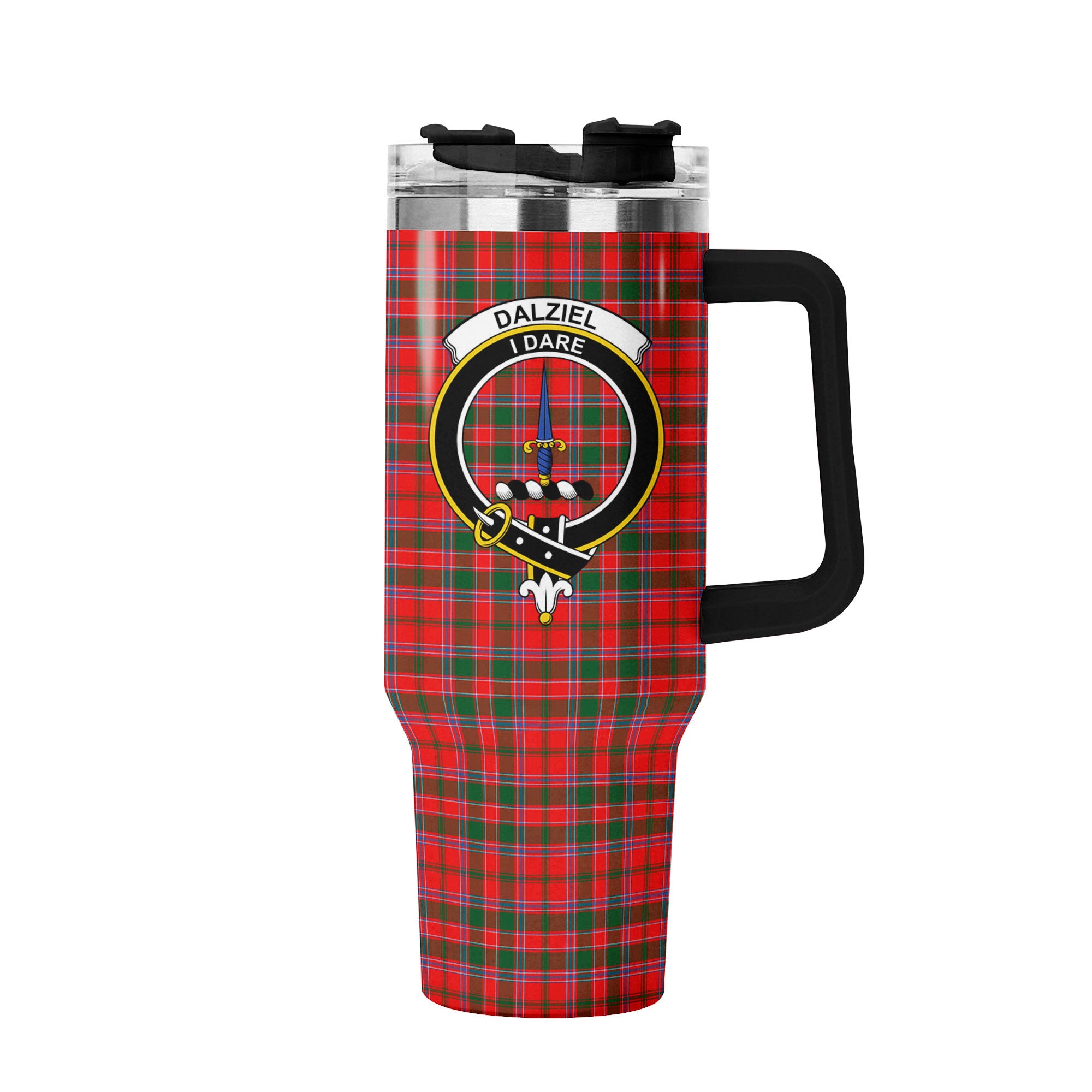 Dalziel Modern Tartan Crest 40 oz Insulated Tumbler with Handle