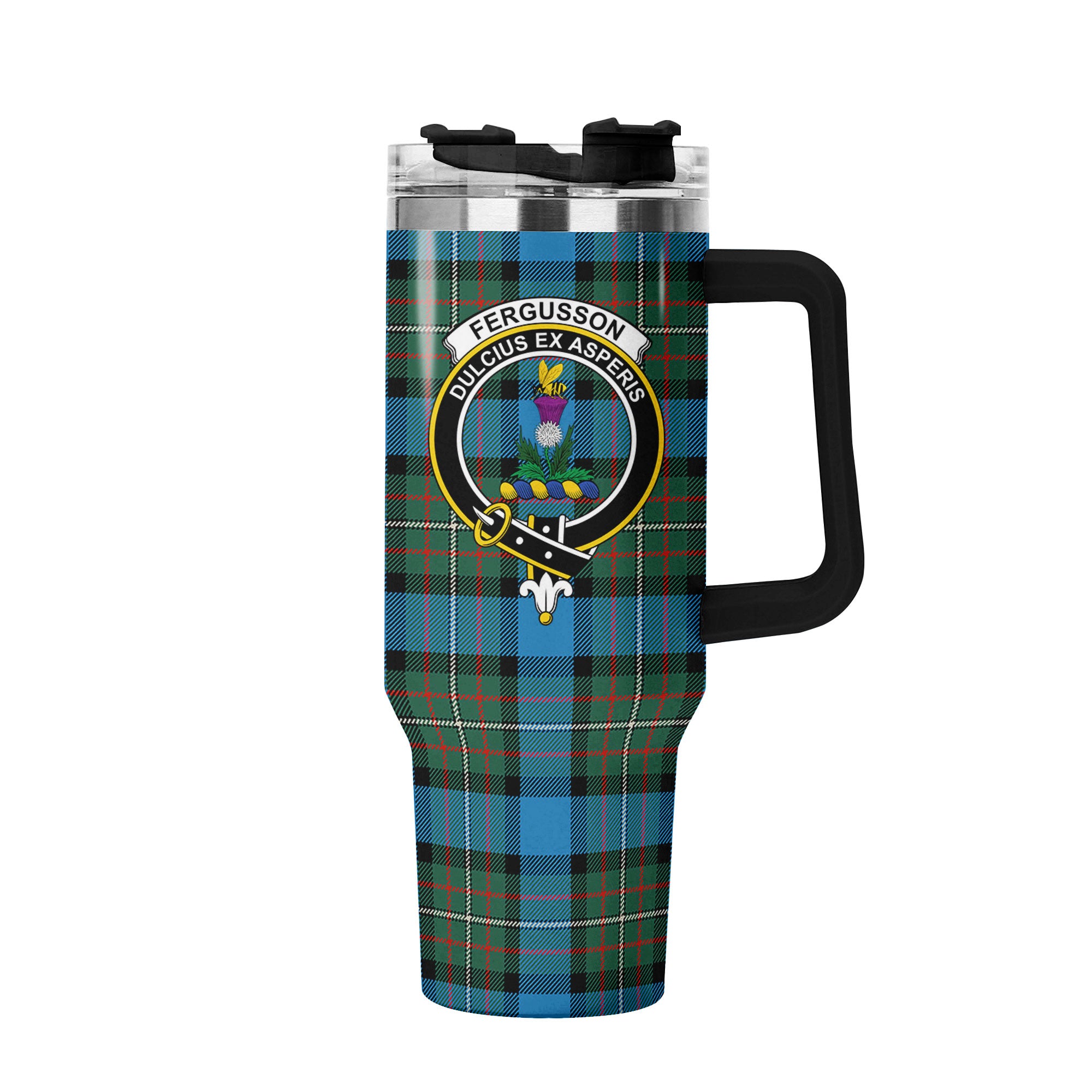 Fergusson Ancient Tartan Crest 40 oz Insulated Tumbler with Handle