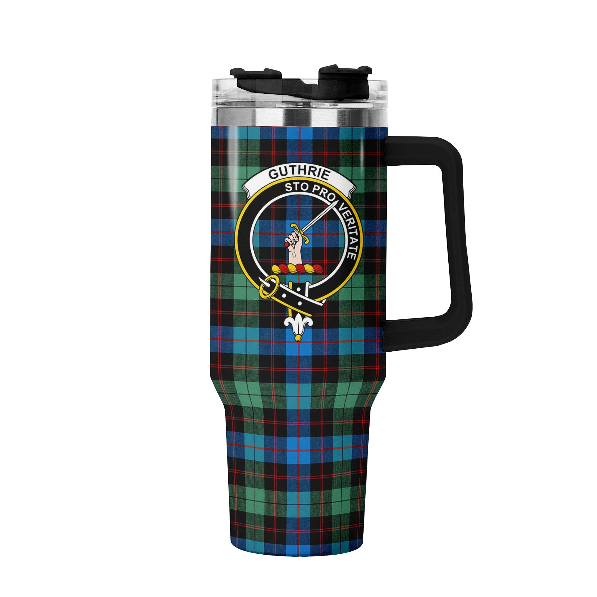 Guthrie Ancient Tartan Crest 40 oz Insulated Tumbler with Handle