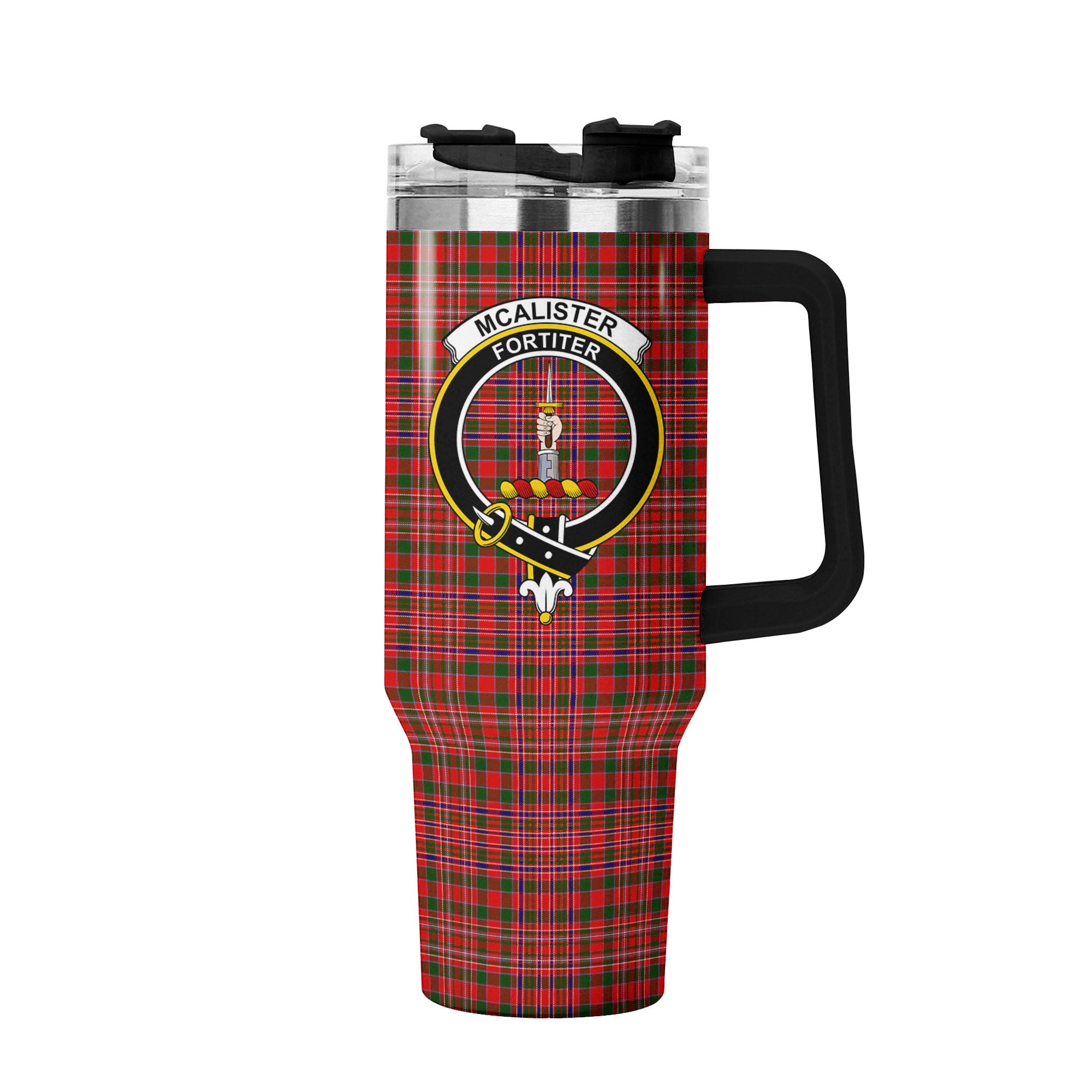 McAlister Modern Tartan Crest 40 oz Insulated Tumbler with Handle