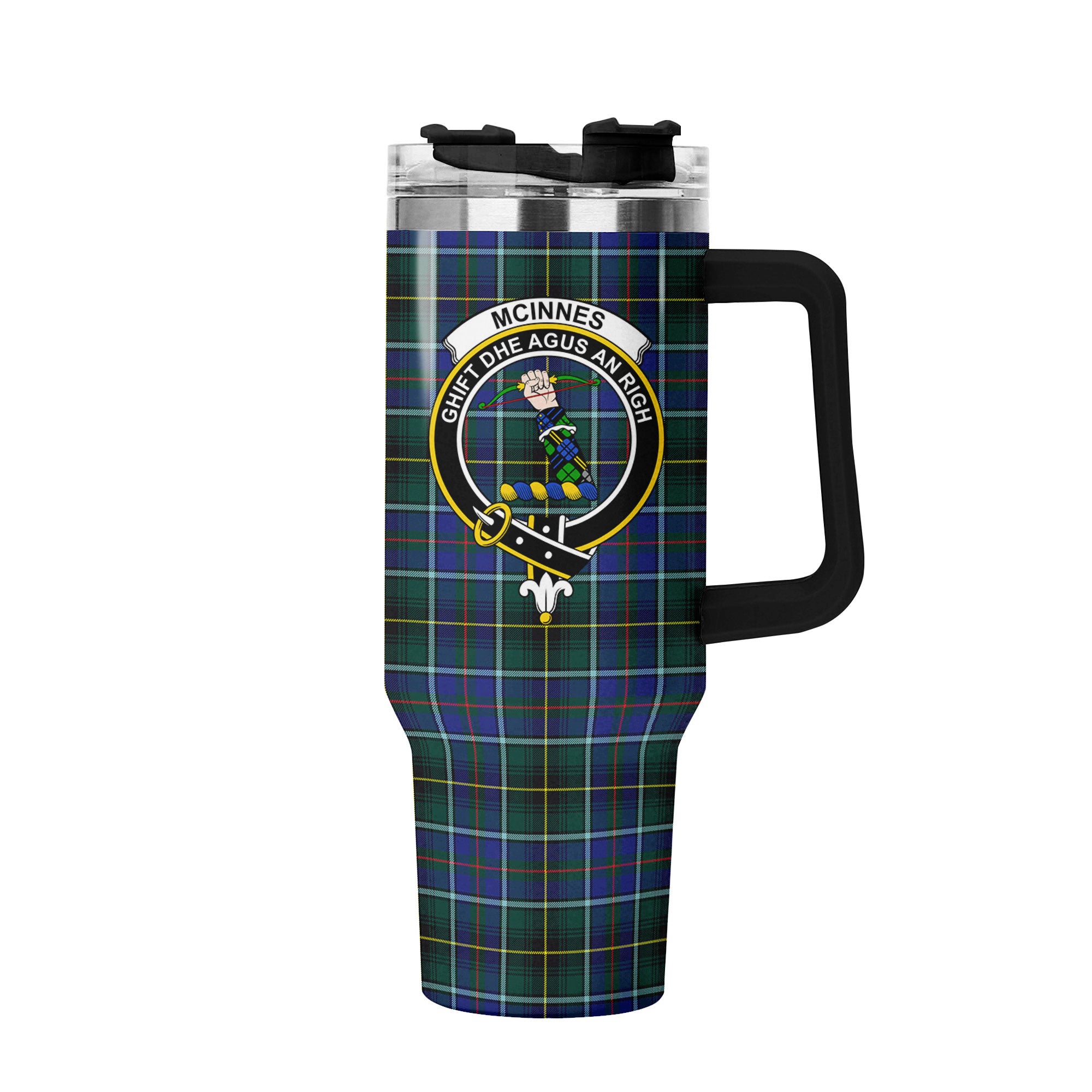 McInnes Modern Tartan Crest 40 oz Insulated Tumbler with Handle