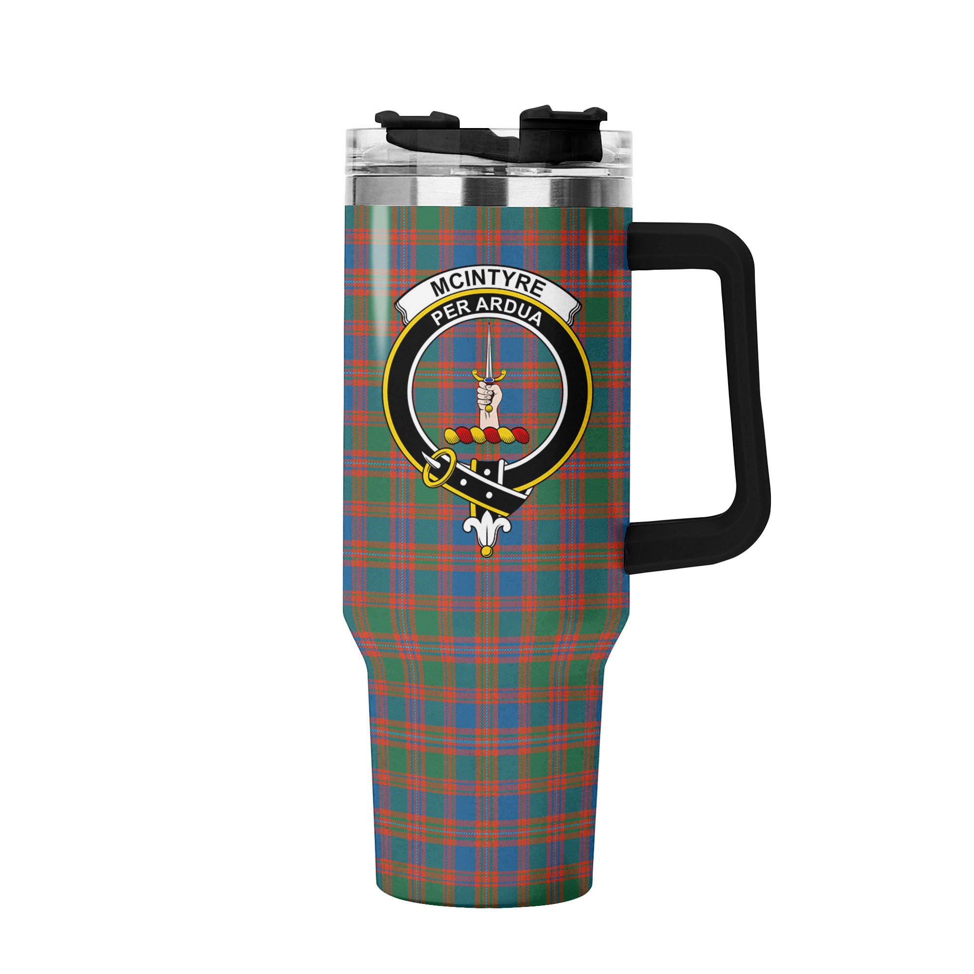 McIntyre Ancient Tartan Crest 40 oz Insulated Tumbler with Handle