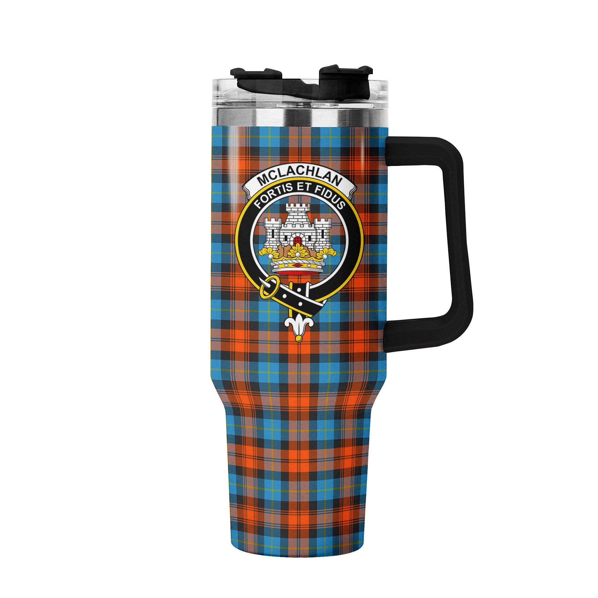McLachlan Ancient Tartan Crest 40 oz Insulated Tumbler with Handle