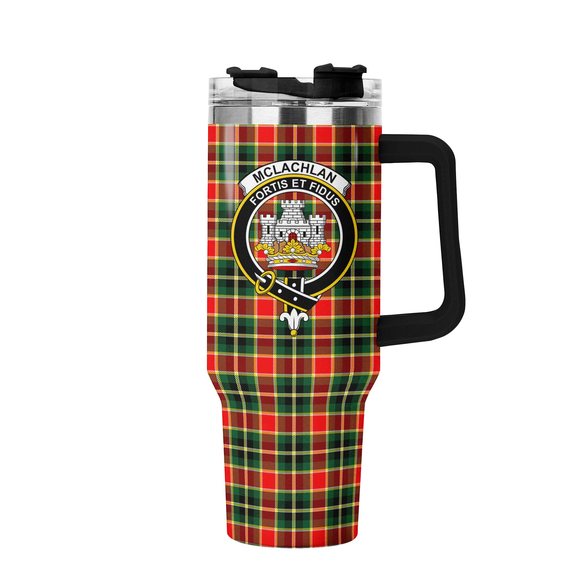 McLachlan Hunting Modern Tartan Crest 40 oz Insulated Tumbler with Handle